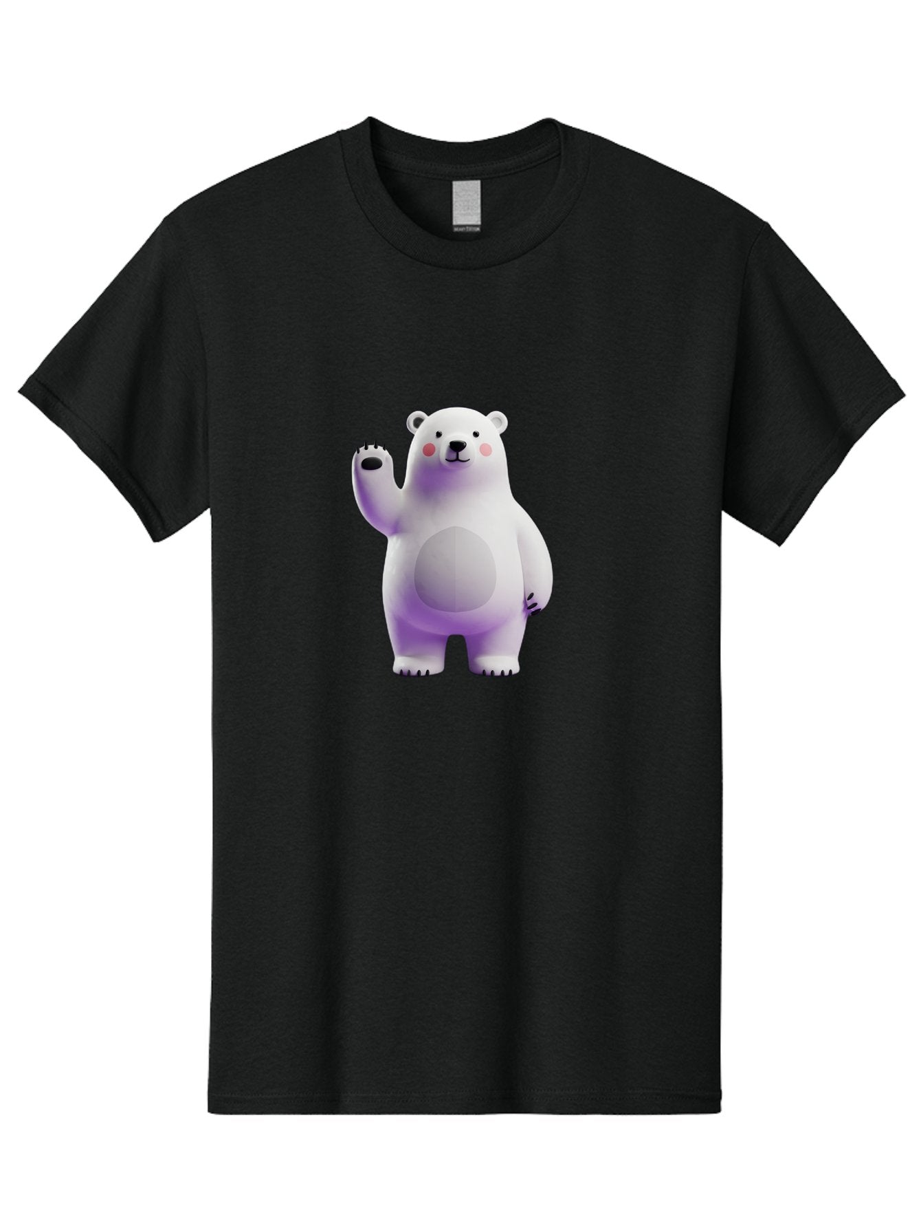 Polar-Bear-3 Men'S Graphic Tee, 100% Cotton, Comfortable Casual Summer Wear, Machine Washable, White Polar Bear, Cute Bear, Cartoon Character, Waving Paw, Friendly Animal, Lovable Creature, Adorable Bear, Digital Illustration, Kawaii Art Bae640 13