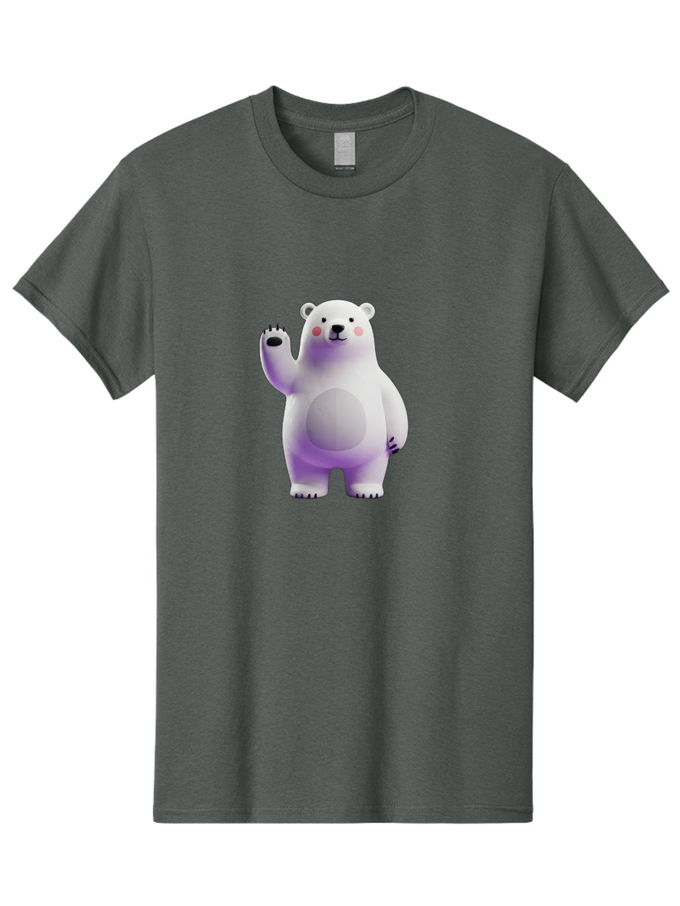 Polar-Bear-3 Men'S Graphic Tee, 100% Cotton, Comfortable Casual Summer Wear, Machine Washable, White Polar Bear, Cute Bear, Cartoon Character, Waving Paw, Friendly Animal, Lovable Creature, Adorable Bear, Digital Illustration, Kawaii Art Bae640 10