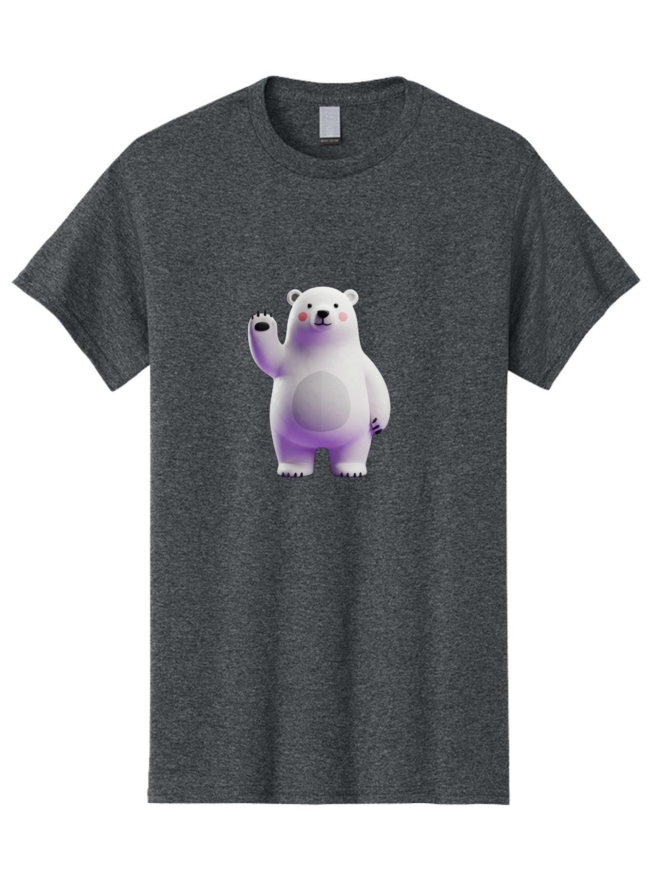Polar-Bear-3 Men'S Graphic Tee, 100% Cotton, Comfortable Casual Summer Wear, Machine Washable, White Polar Bear, Cute Bear, Cartoon Character, Waving Paw, Friendly Animal, Lovable Creature, Adorable Bear, Digital Illustration, Kawaii Art Bae640 14