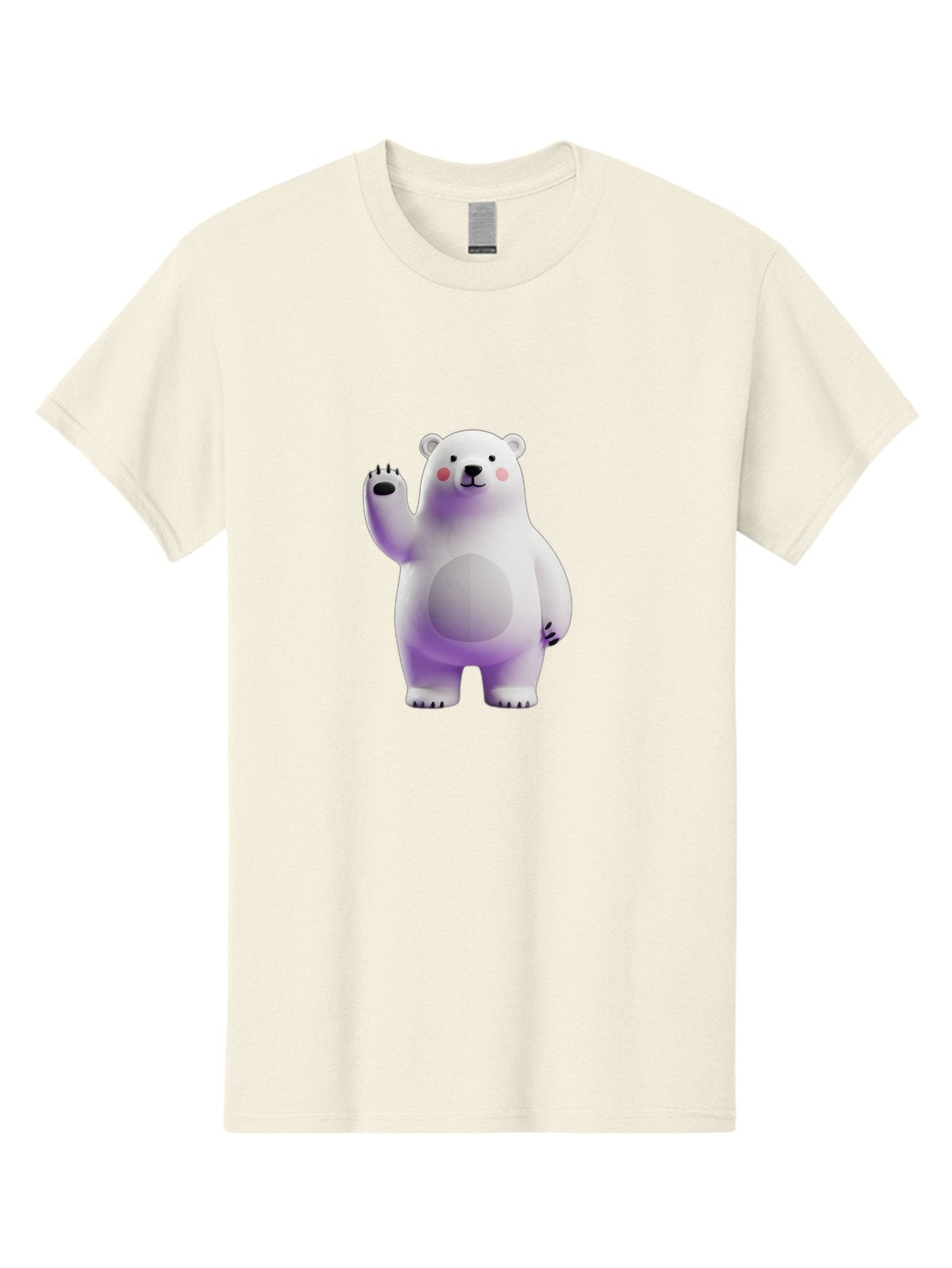 Polar-Bear-3 Men'S Graphic Tee, 100% Cotton, Comfortable Casual Summer Wear, Machine Washable, White Polar Bear, Cute Bear, Cartoon Character, Waving Paw, Friendly Animal, Lovable Creature, Adorable Bear, Digital Illustration, Kawaii Art Bae640 11