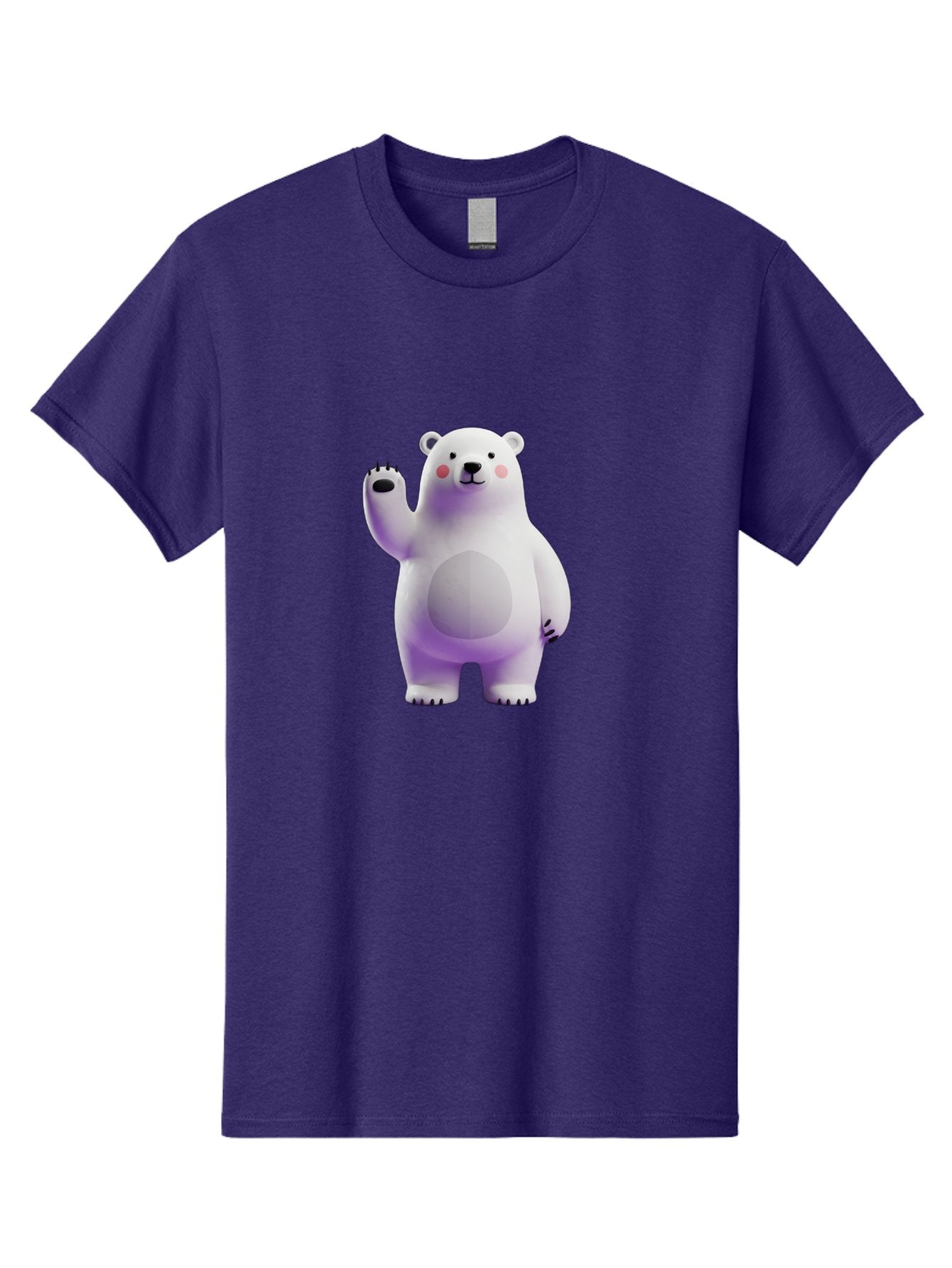 Polar-Bear-3 Men'S Graphic Tee, 100% Cotton, Comfortable Casual Summer Wear, Machine Washable, White Polar Bear, Cute Bear, Cartoon Character, Waving Paw, Friendly Animal, Lovable Creature, Adorable Bear, Digital Illustration, Kawaii Art Bae640 9