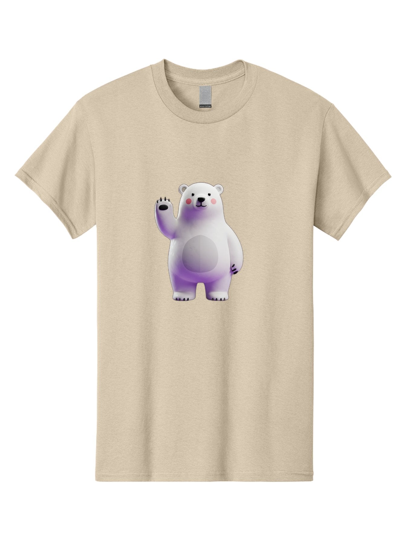 Polar-Bear-3 Men'S Graphic Tee, 100% Cotton, Comfortable Casual Summer Wear, Machine Washable, White Polar Bear, Cute Bear, Cartoon Character, Waving Paw, Friendly Animal, Lovable Creature, Adorable Bear, Digital Illustration, Kawaii Art Bae640 7