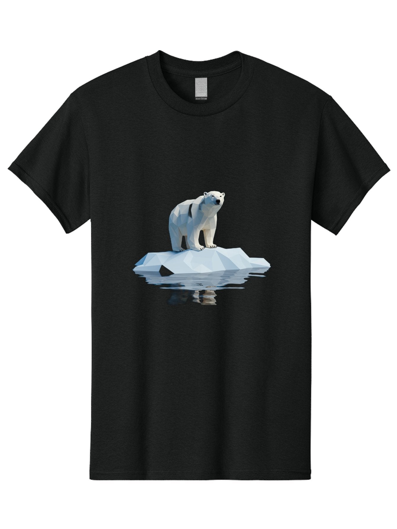 Polar-Bear-5 Men'S Graphic Tee, 100% Cotton, Comfortable Casual Summer Wear, Machine Washable, Low Poly Polar Bear, Iceberg In The Water, Arctic Wildlife, Digital Art, 3D Rendering, Cold Climate, Icy Landscape, Wild Animal Bae642 13