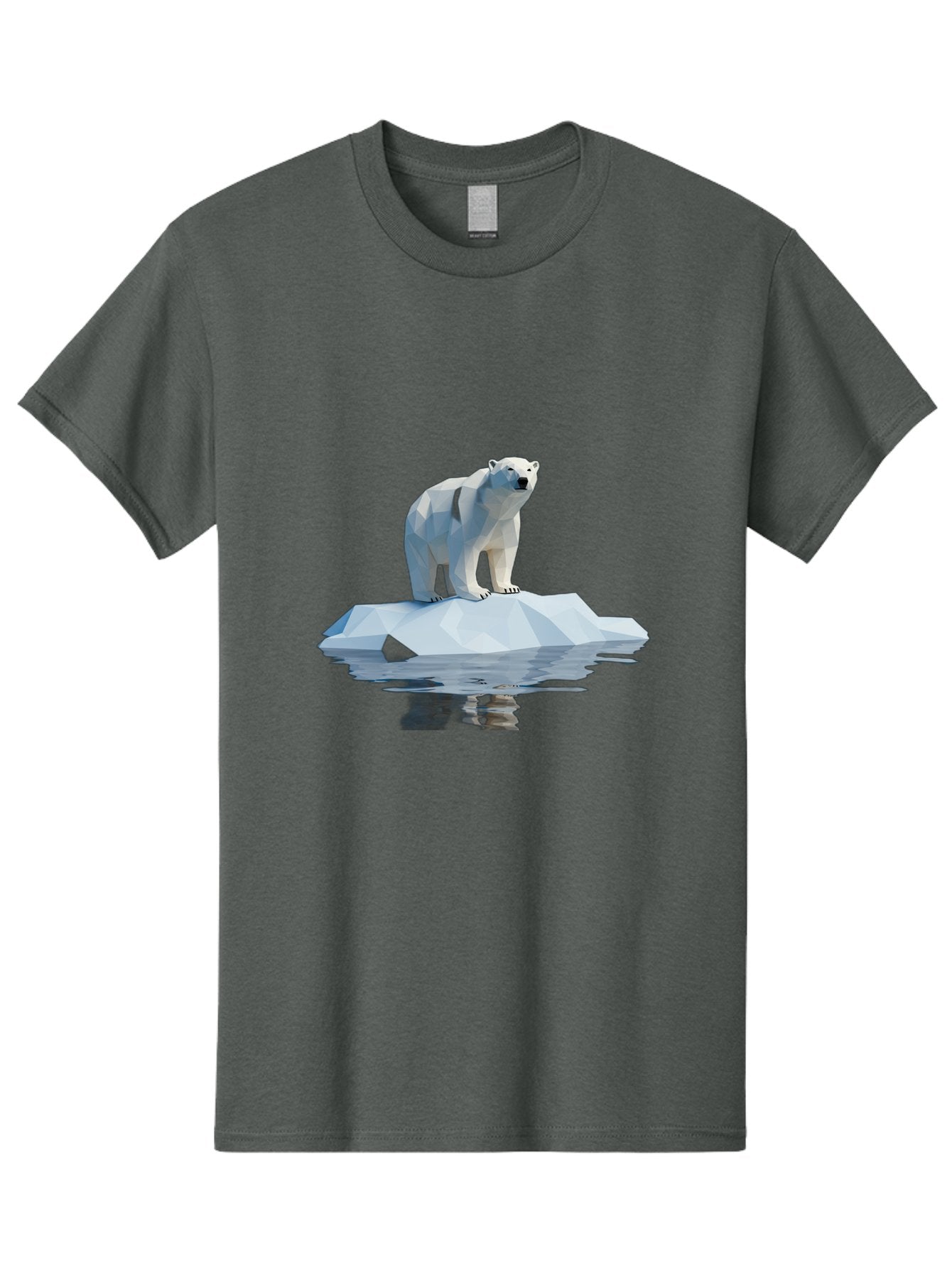 Polar-Bear-5 Men'S Graphic Tee, 100% Cotton, Comfortable Casual Summer Wear, Machine Washable, Low Poly Polar Bear, Iceberg In The Water, Arctic Wildlife, Digital Art, 3D Rendering, Cold Climate, Icy Landscape, Wild Animal Bae642 9