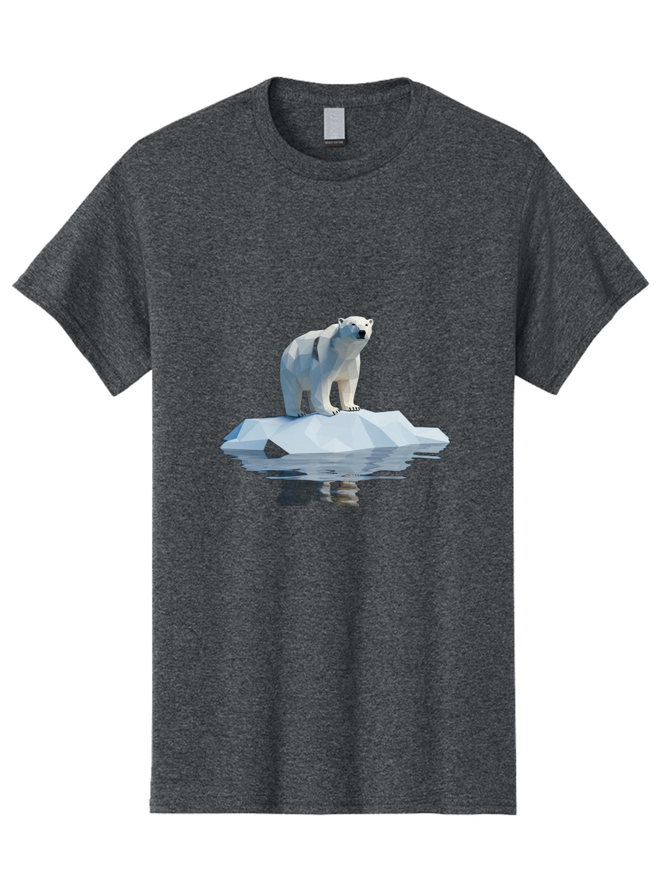 Polar-Bear-5 Men'S Graphic Tee, 100% Cotton, Comfortable Casual Summer Wear, Machine Washable, Low Poly Polar Bear, Iceberg In The Water, Arctic Wildlife, Digital Art, 3D Rendering, Cold Climate, Icy Landscape, Wild Animal Bae642 5