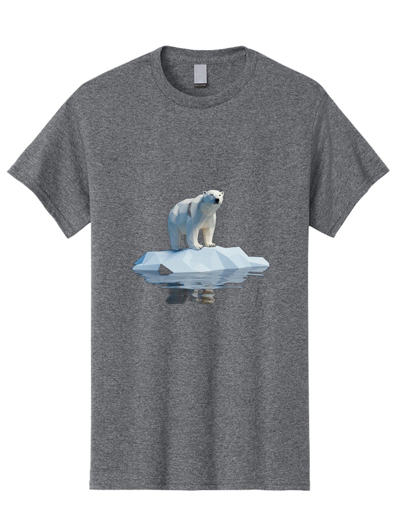 Polar-Bear-5 Men'S Graphic Tee, 100% Cotton, Comfortable Casual Summer Wear, Machine Washable, Low Poly Polar Bear, Iceberg In The Water, Arctic Wildlife, Digital Art, 3D Rendering, Cold Climate, Icy Landscape, Wild Animal Bae642 14