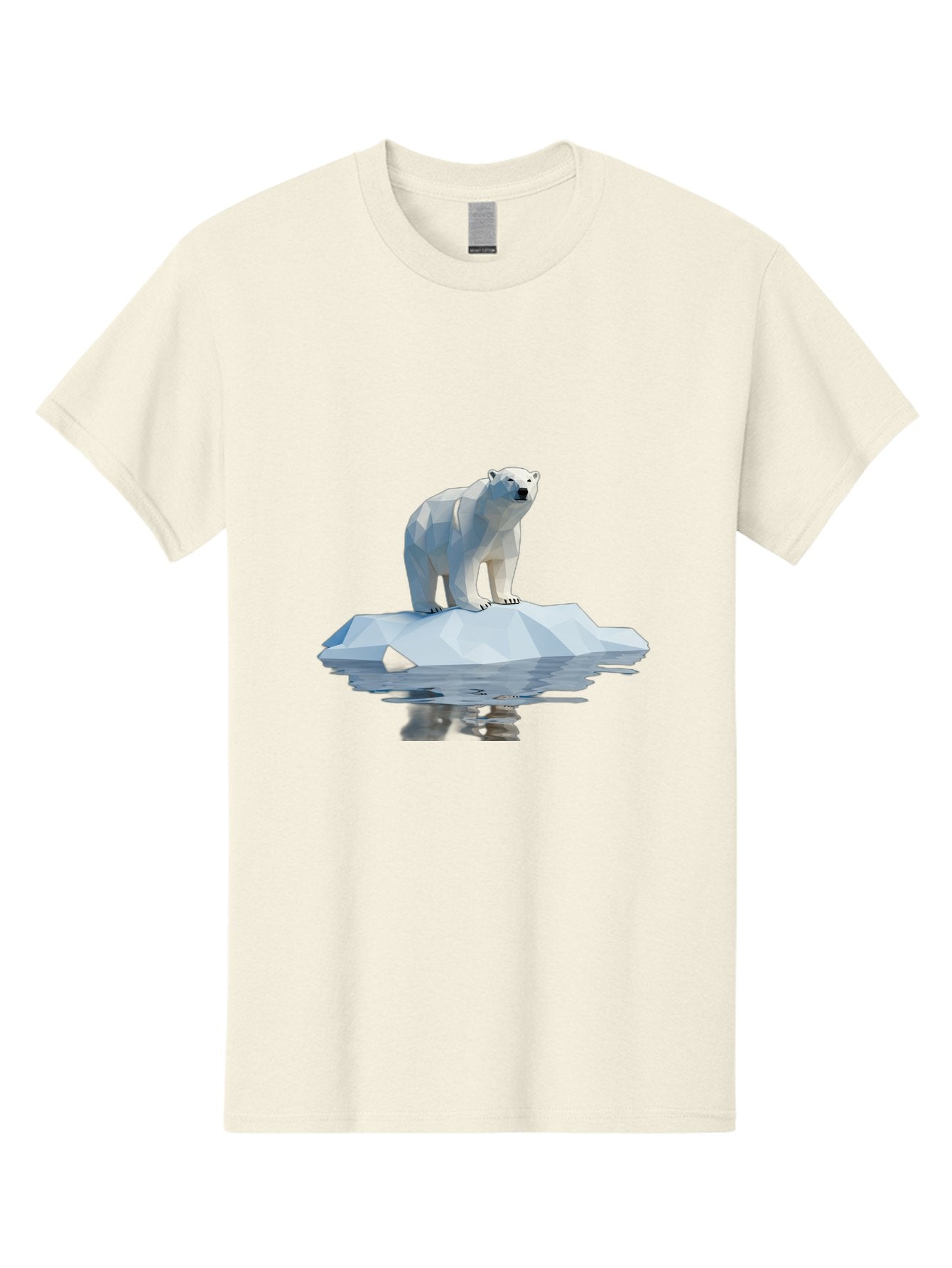 Polar-Bear-5 Men'S Graphic Tee, 100% Cotton, Comfortable Casual Summer Wear, Machine Washable, Low Poly Polar Bear, Iceberg In The Water, Arctic Wildlife, Digital Art, 3D Rendering, Cold Climate, Icy Landscape, Wild Animal Bae642 7