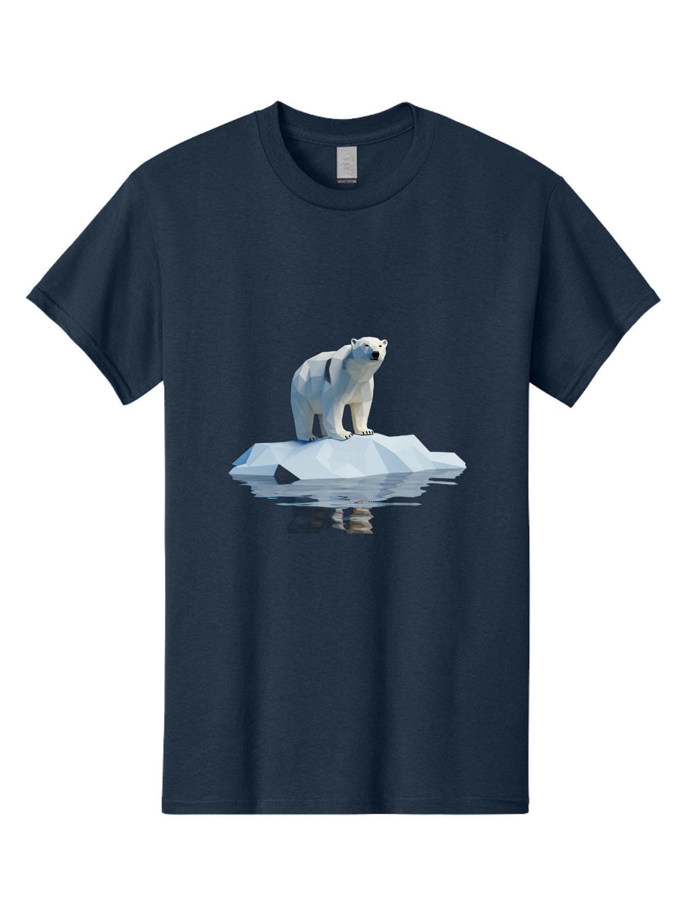 Polar-Bear-5 Men'S Graphic Tee, 100% Cotton, Comfortable Casual Summer Wear, Machine Washable, Low Poly Polar Bear, Iceberg In The Water, Arctic Wildlife, Digital Art, 3D Rendering, Cold Climate, Icy Landscape, Wild Animal Bae642 8