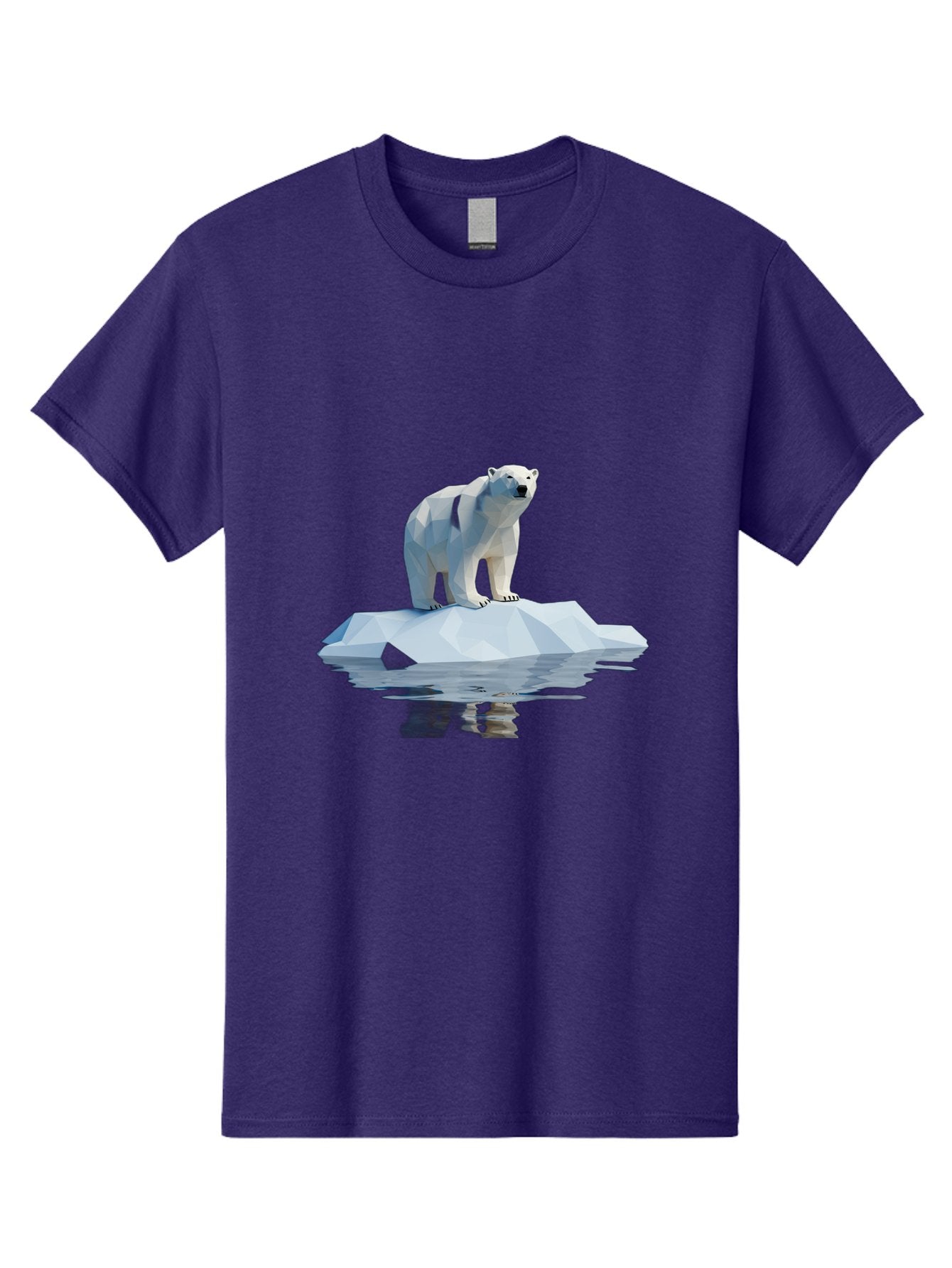 Polar-Bear-5 Men'S Graphic Tee, 100% Cotton, Comfortable Casual Summer Wear, Machine Washable, Low Poly Polar Bear, Iceberg In The Water, Arctic Wildlife, Digital Art, 3D Rendering, Cold Climate, Icy Landscape, Wild Animal Bae642 15