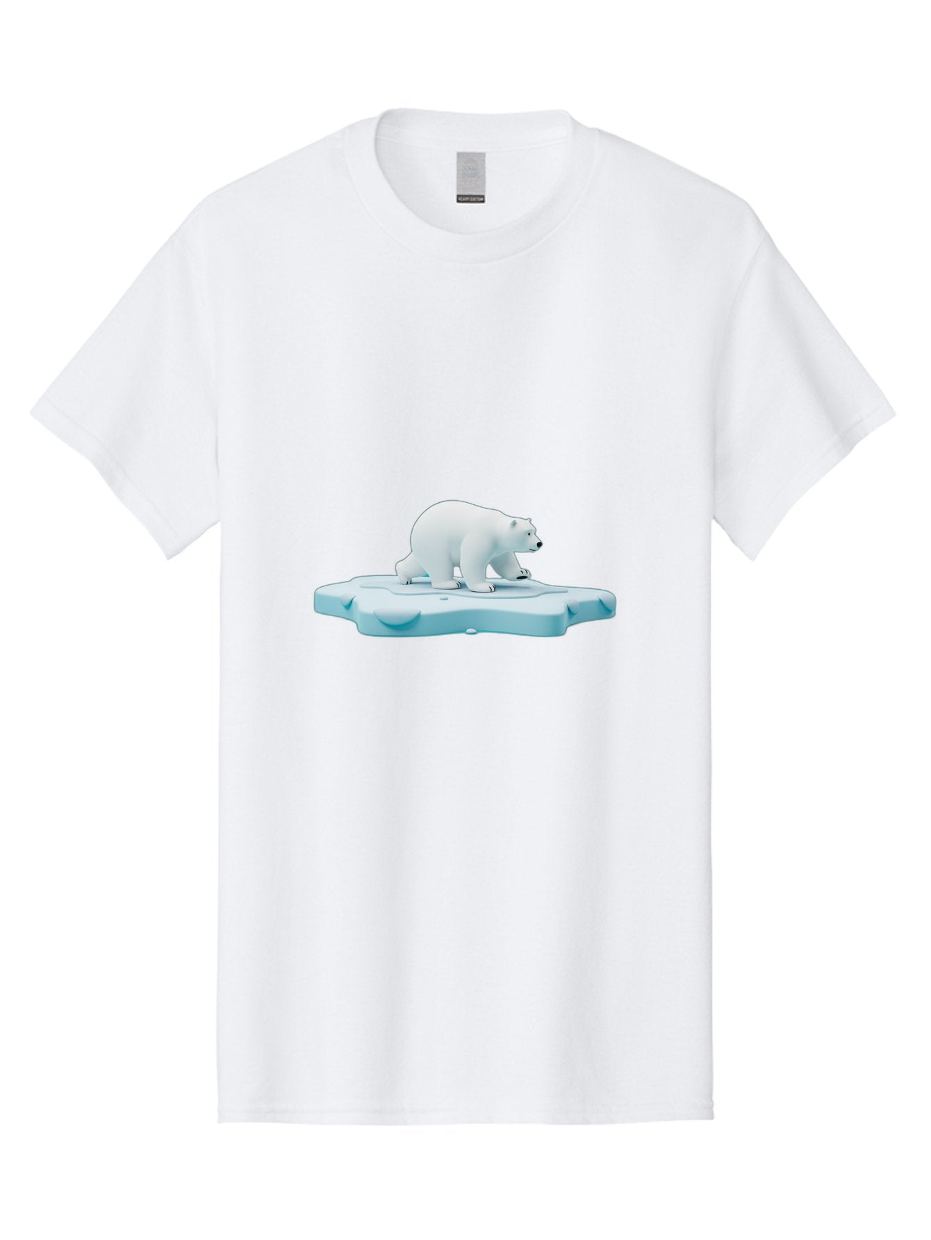 Polar-Bear-7 Men'S Graphic Tee, 100% Cotton, Comfortable Casual Summer Wear, Machine Washable, Polar Bear On Ice, Arctic Wildlife, Endangered Species, Climate Change, White Bear, Icy Landscape, Frozen Habitat Bae644 3