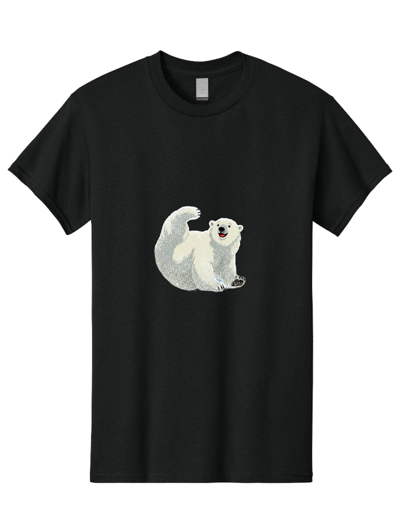 Polar-Bear-8 Men'S Graphic Tee, 100% Cotton, Comfortable Casual Summer Wear, Machine Washable, Polar Bear, Cartoon Polar Bear, White Bear, Playful Bear, Happy Bear, Bear With One Paw Up, Wild Animal, Cute Bear, Bear Illustration Bae645 12