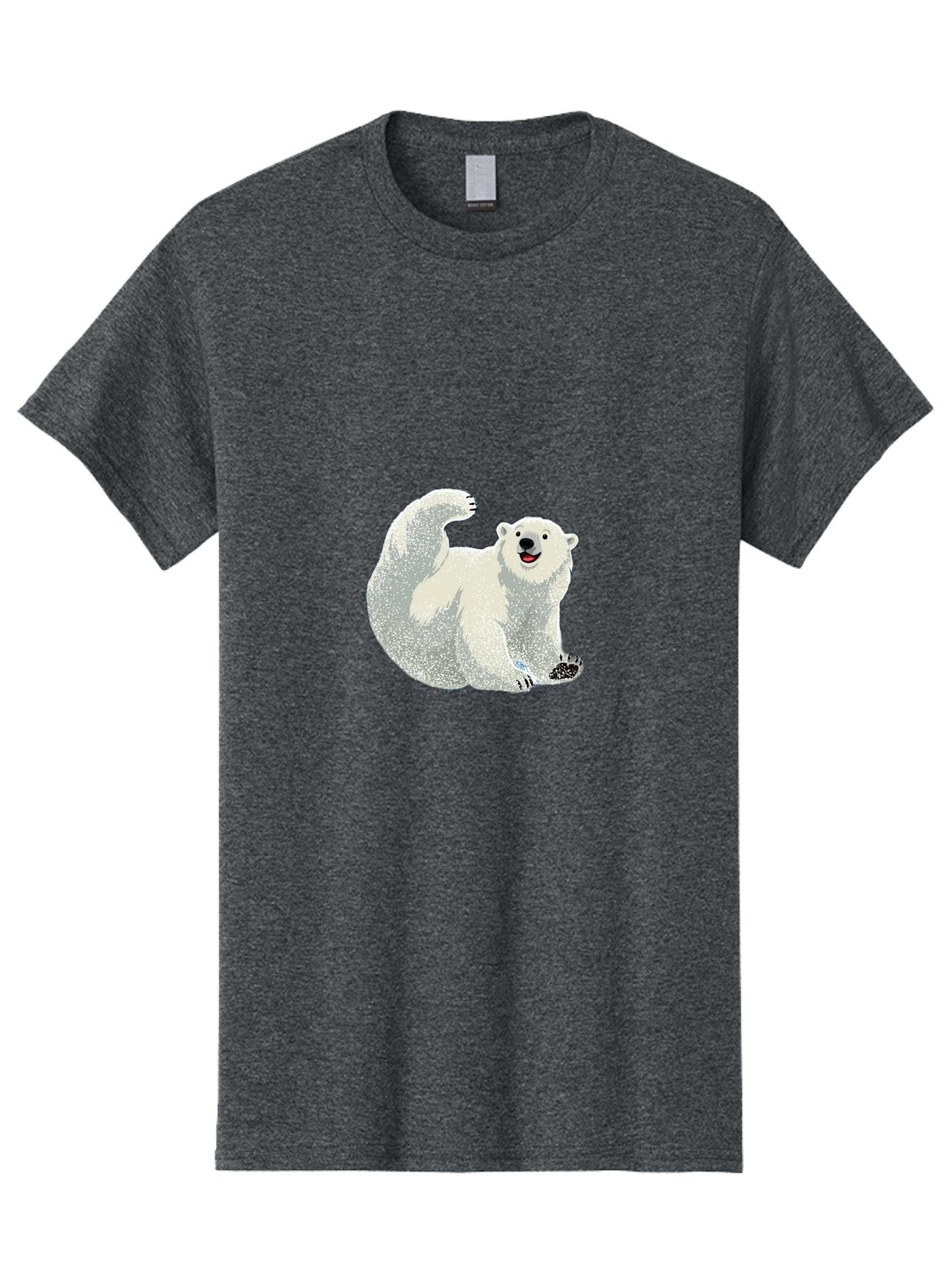 Polar-Bear-8 Men'S Graphic Tee, 100% Cotton, Comfortable Casual Summer Wear, Machine Washable, Polar Bear, Cartoon Polar Bear, White Bear, Playful Bear, Happy Bear, Bear With One Paw Up, Wild Animal, Cute Bear, Bear Illustration Bae645