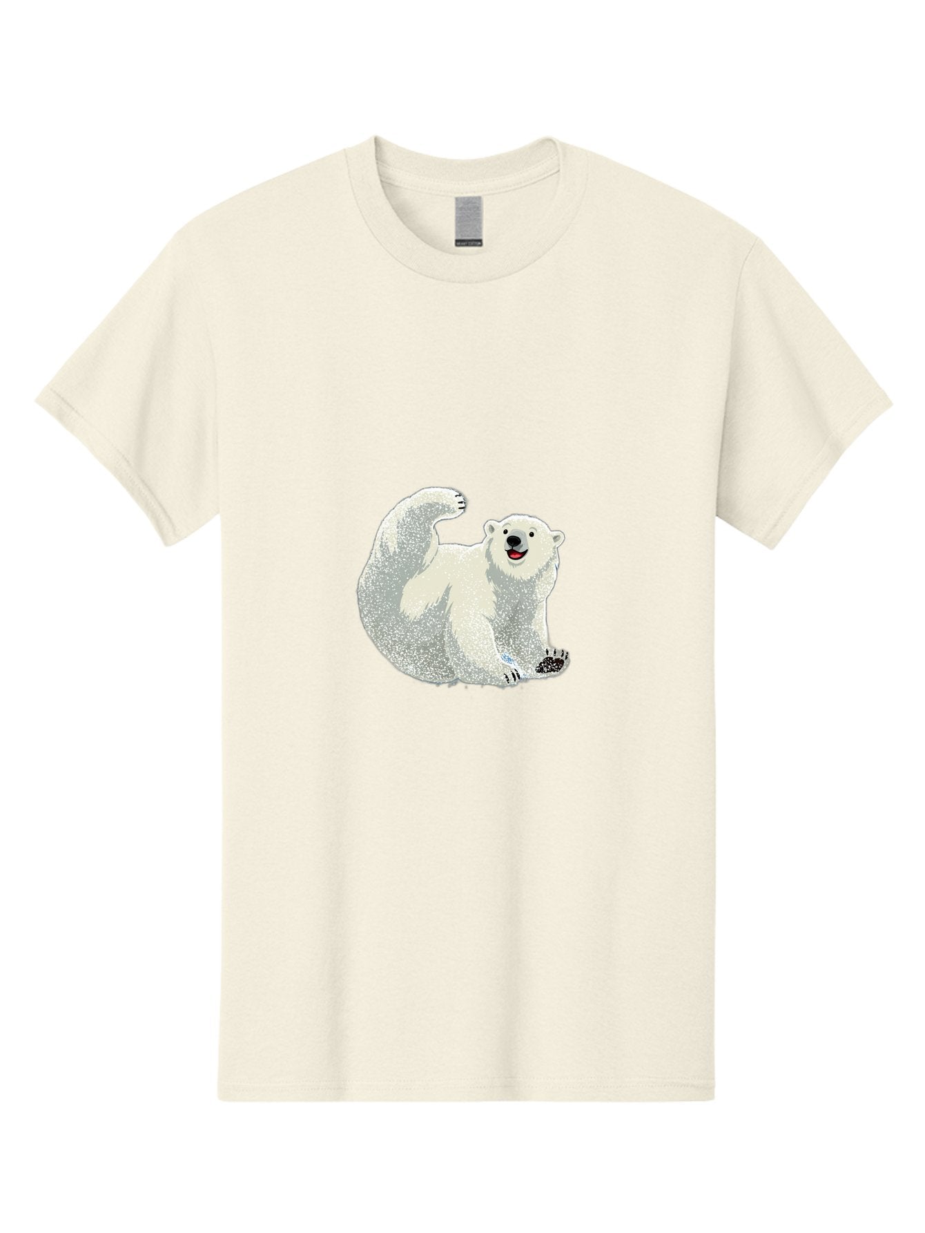 Polar-Bear-8 Men'S Graphic Tee, 100% Cotton, Comfortable Casual Summer Wear, Machine Washable, Polar Bear, Cartoon Polar Bear, White Bear, Playful Bear, Happy Bear, Bear With One Paw Up, Wild Animal, Cute Bear, Bear Illustration Bae645 6