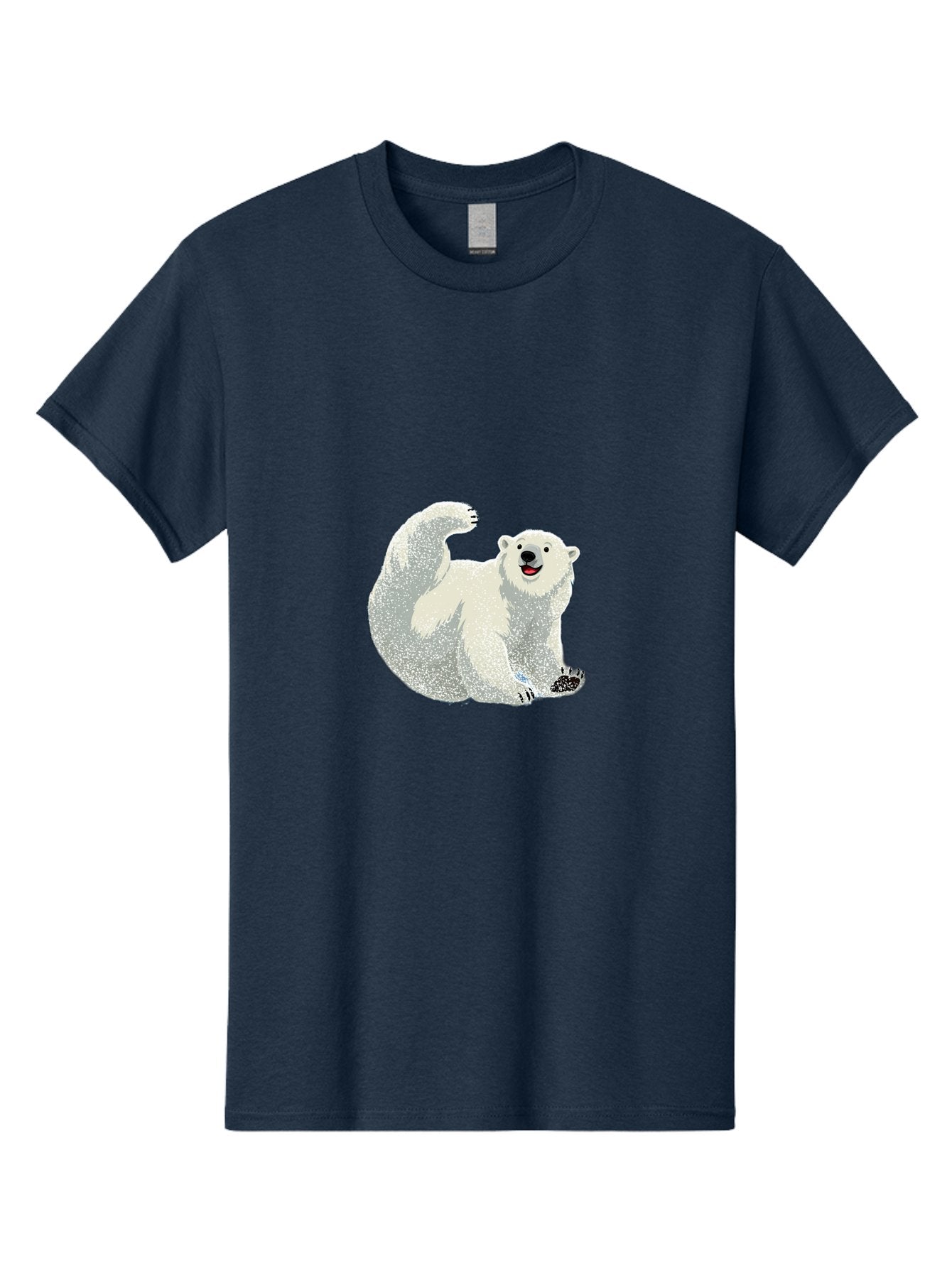 Polar-Bear-8 Men'S Graphic Tee, 100% Cotton, Comfortable Casual Summer Wear, Machine Washable, Polar Bear, Cartoon Polar Bear, White Bear, Playful Bear, Happy Bear, Bear With One Paw Up, Wild Animal, Cute Bear, Bear Illustration Bae645 5