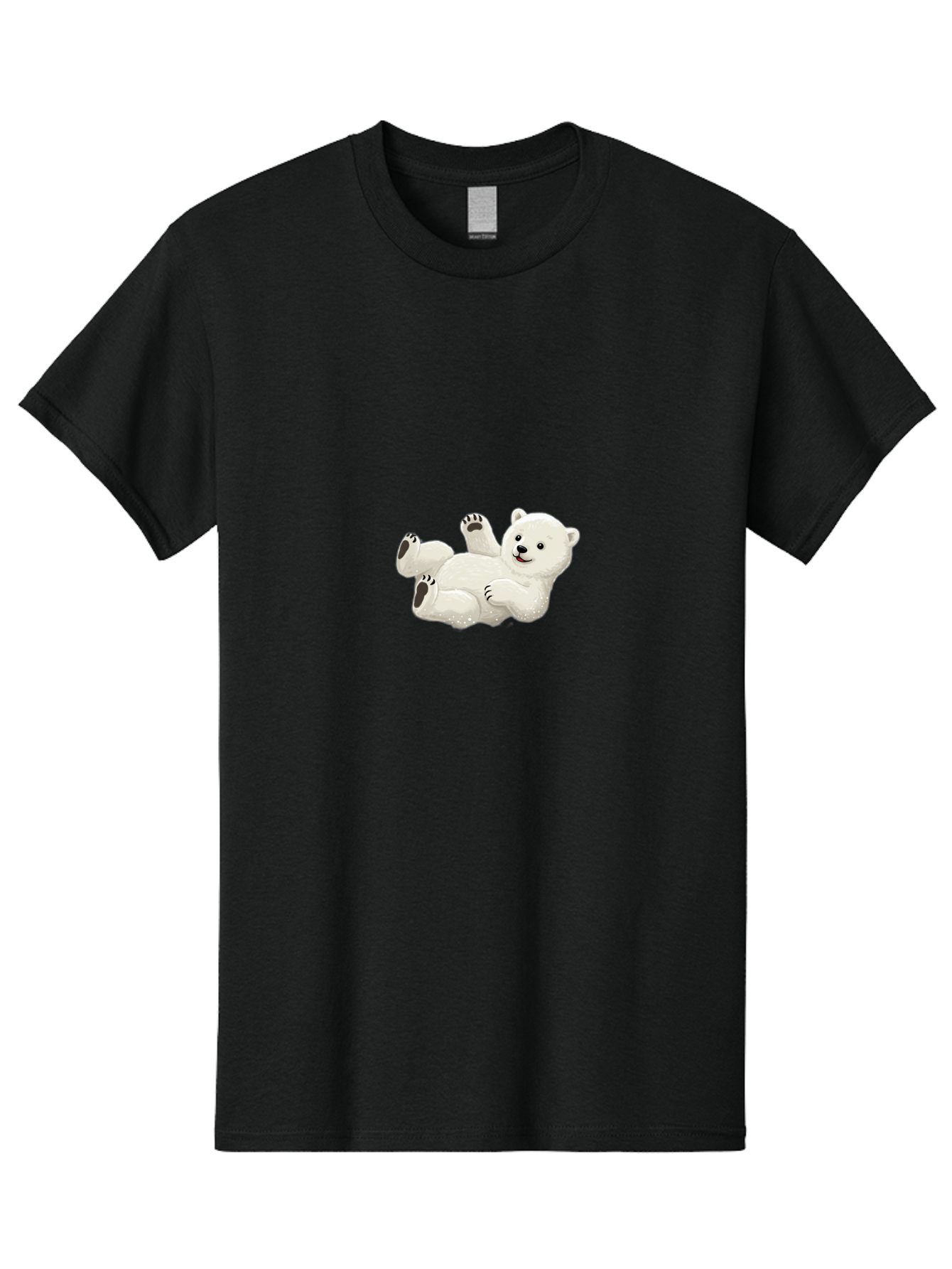 Polar-Bear-9 Men'S Graphic Tee, 100% Cotton, Comfortable Casual Summer Wear, Machine Washable, Polar Bear Lying On Its Back, Playful Pose, Cute Expression, White Fur, Black Nose, Cartoon Style, Adorable Animal, Funny Character, Bae646 9