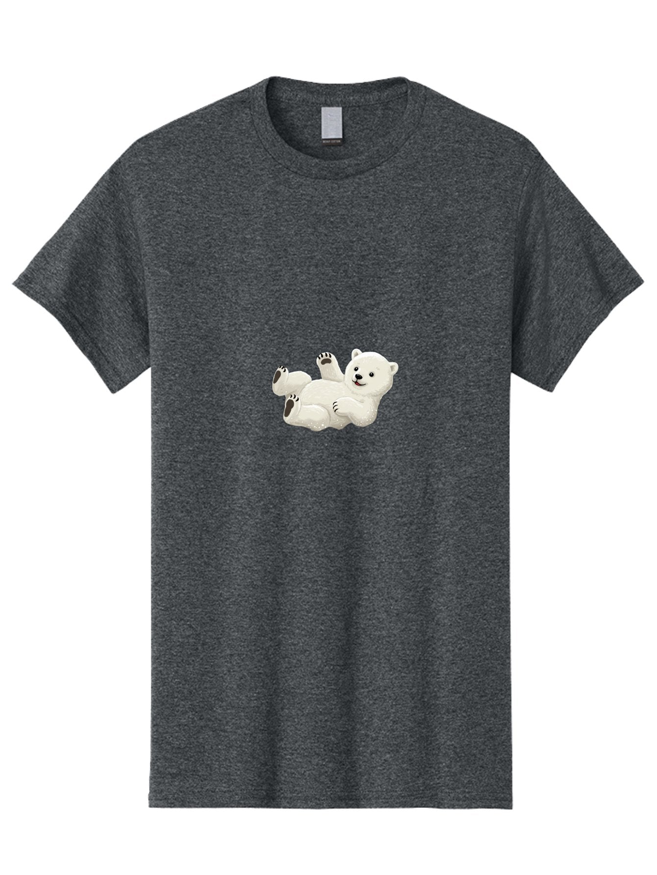Polar-Bear-9 Men'S Graphic Tee, 100% Cotton, Comfortable Casual Summer Wear, Machine Washable, Polar Bear Lying On Its Back, Playful Pose, Cute Expression, White Fur, Black Nose, Cartoon Style, Adorable Animal, Funny Character, Bae646 12