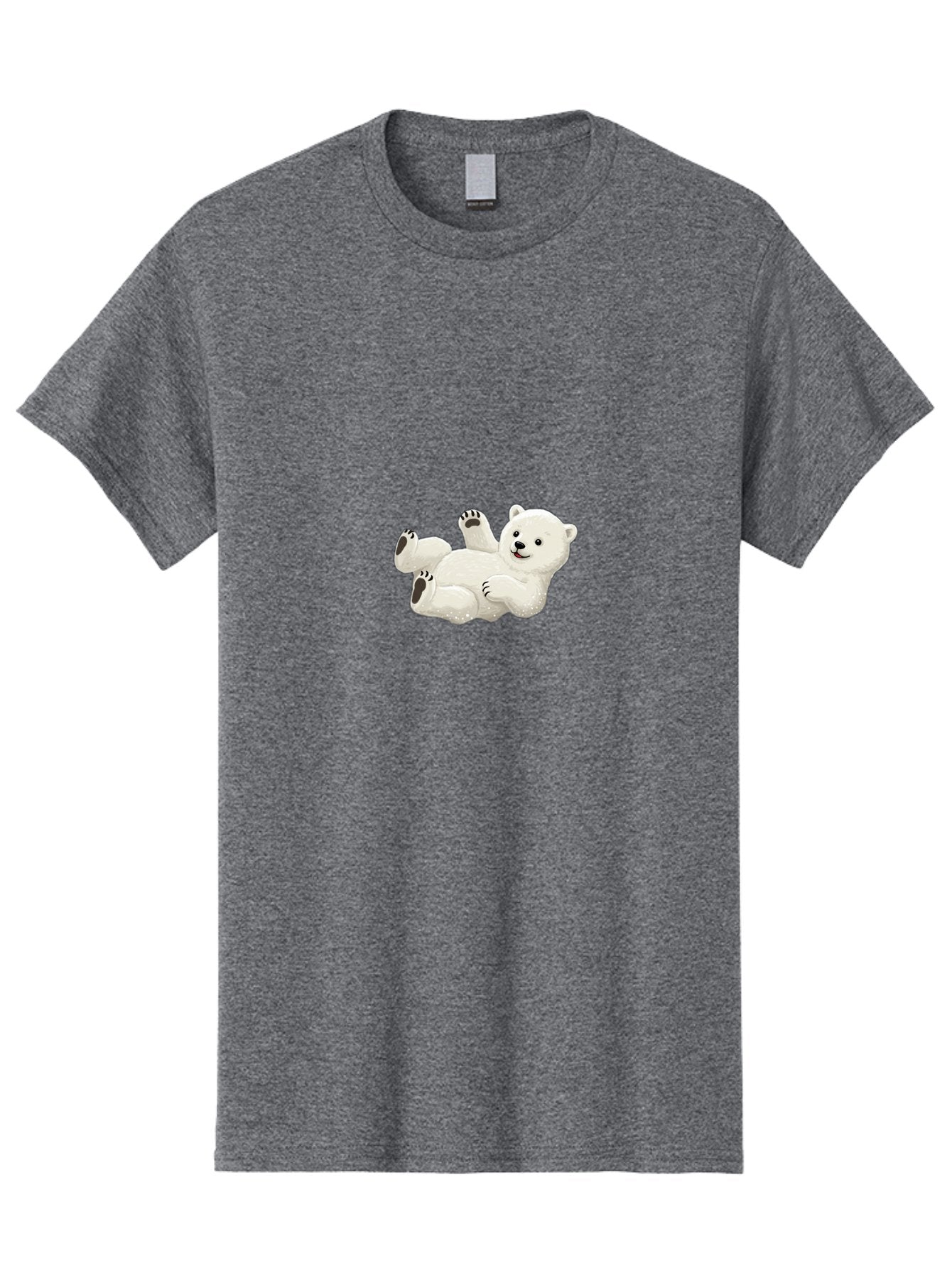 Polar-Bear-9 Men'S Graphic Tee, 100% Cotton, Comfortable Casual Summer Wear, Machine Washable, Polar Bear Lying On Its Back, Playful Pose, Cute Expression, White Fur, Black Nose, Cartoon Style, Adorable Animal, Funny Character, Bae646 9