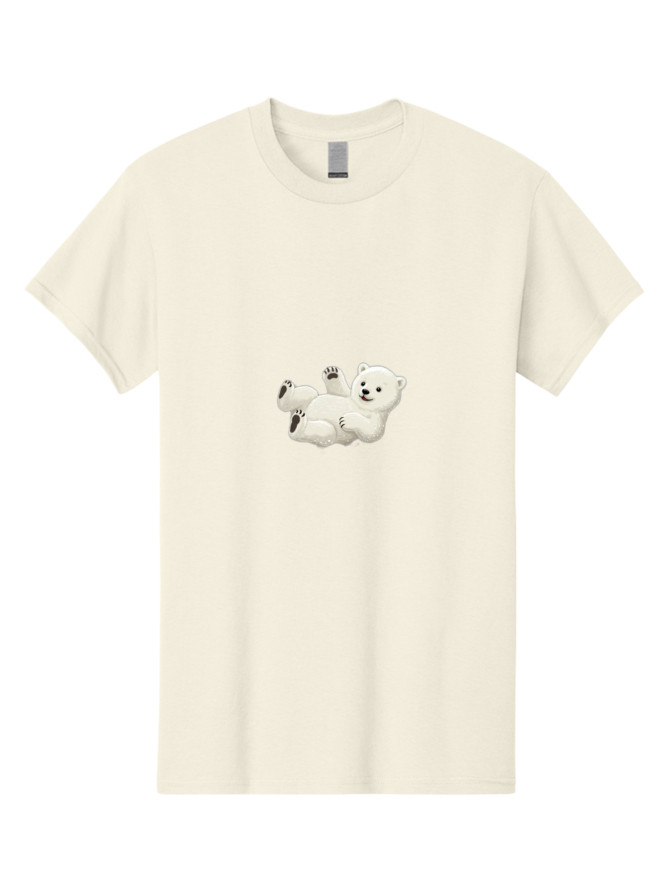 Polar-Bear-9 Men'S Graphic Tee, 100% Cotton, Comfortable Casual Summer Wear, Machine Washable, Polar Bear Lying On Its Back, Playful Pose, Cute Expression, White Fur, Black Nose, Cartoon Style, Adorable Animal, Funny Character, Bae646