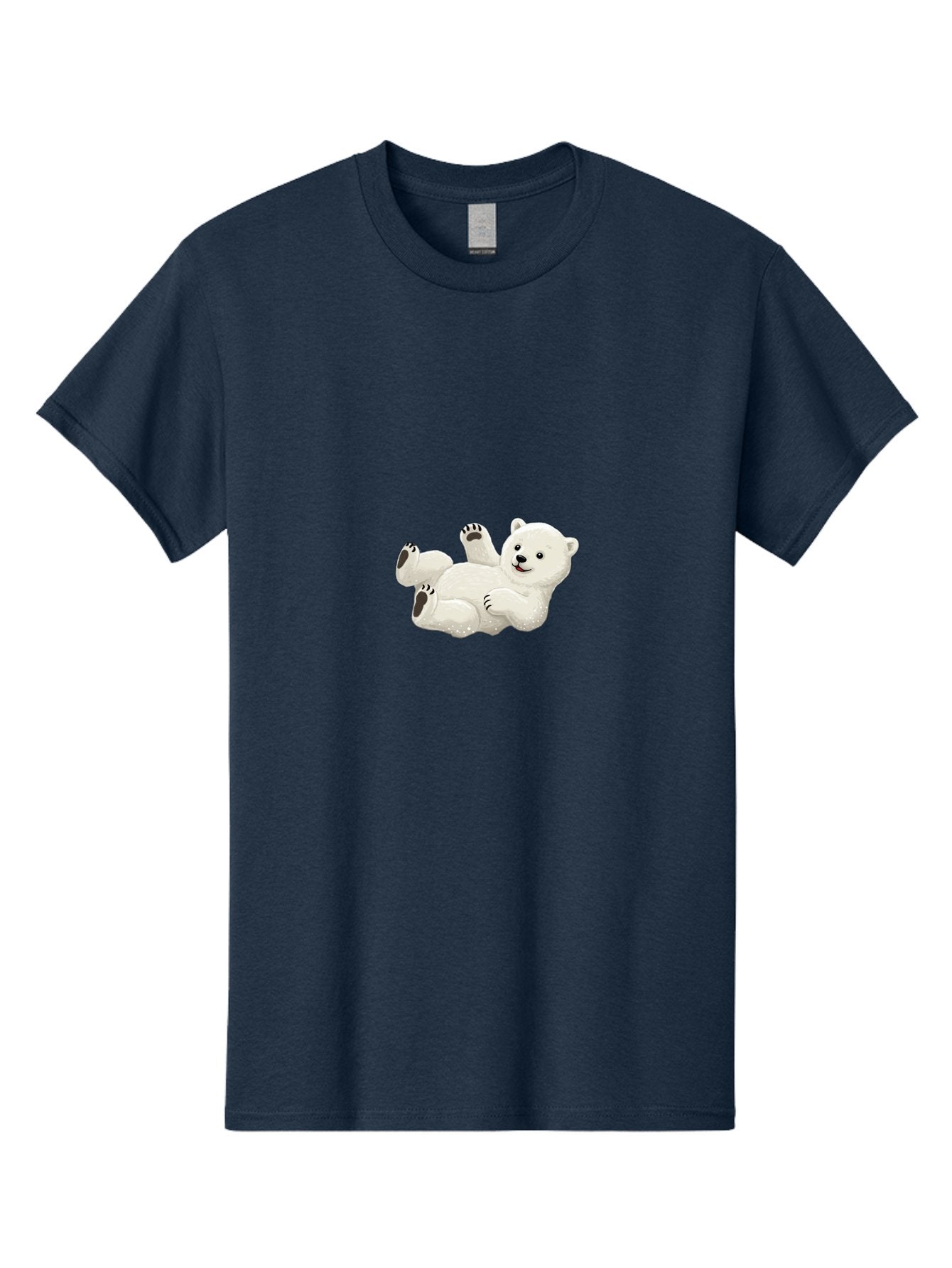 Polar-Bear-9 Men'S Graphic Tee, 100% Cotton, Comfortable Casual Summer Wear, Machine Washable, Polar Bear Lying On Its Back, Playful Pose, Cute Expression, White Fur, Black Nose, Cartoon Style, Adorable Animal, Funny Character, Bae646 13