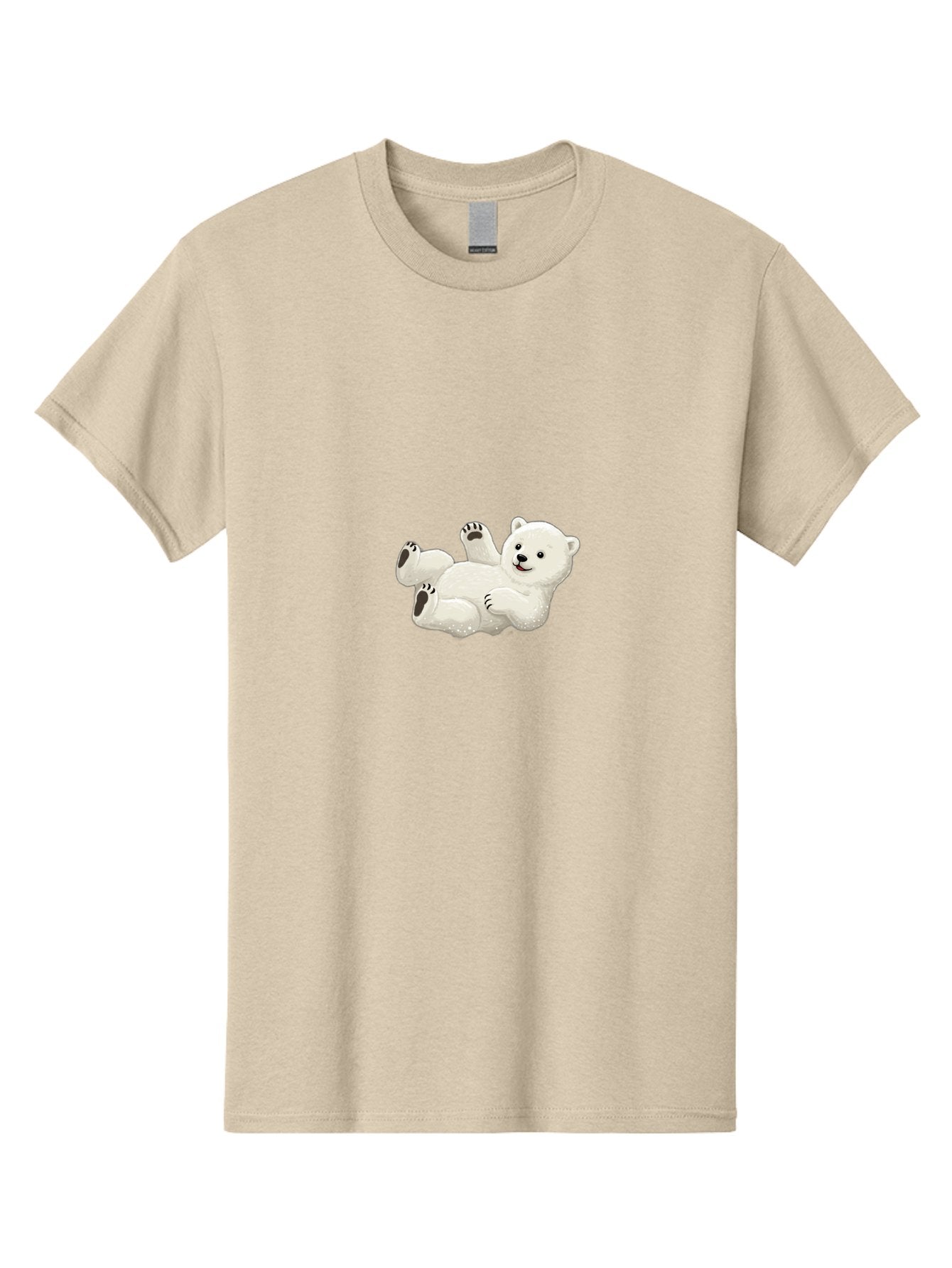 Polar-Bear-9 Men'S Graphic Tee, 100% Cotton, Comfortable Casual Summer Wear, Machine Washable, Polar Bear Lying On Its Back, Playful Pose, Cute Expression, White Fur, Black Nose, Cartoon Style, Adorable Animal, Funny Character, Bae646 10