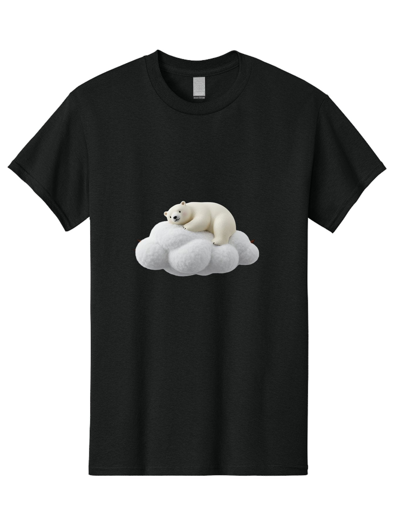 Polar-Bear-On-Cloud-1 Men'S Graphic Tee, 100% Cotton, Comfortable Casual Summer Wear, Machine Washable, Polar Bear Resting On Fluffy White Cloud, Serene Atmosphere, Dreamy Scene, Cute Wildlife, Peaceful Slumber, Adorable Polar Bear Bae660 13