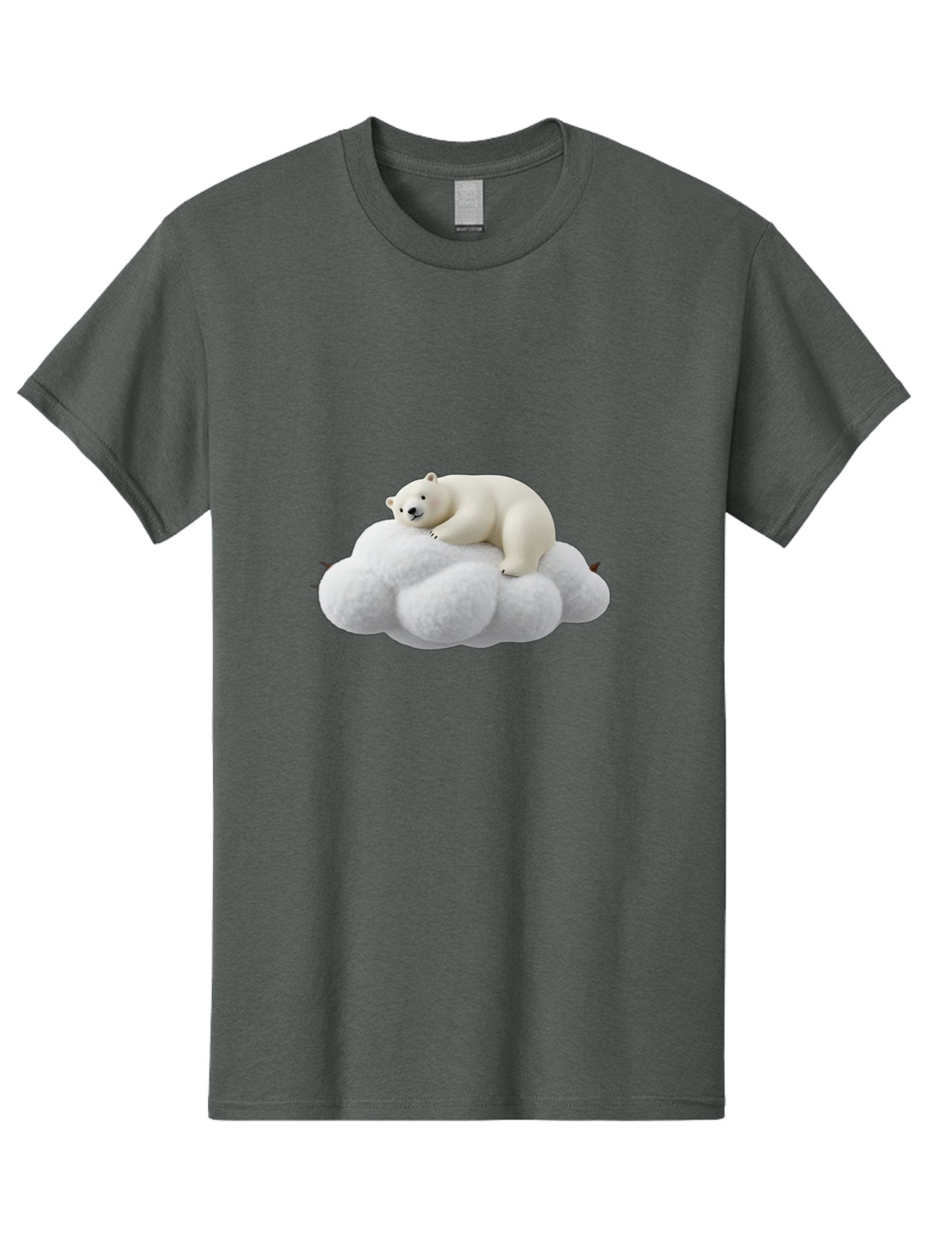Polar-Bear-On-Cloud-1 Men'S Graphic Tee, 100% Cotton, Comfortable Casual Summer Wear, Machine Washable, Polar Bear Resting On Fluffy White Cloud, Serene Atmosphere, Dreamy Scene, Cute Wildlife, Peaceful Slumber, Adorable Polar Bear Bae660 14