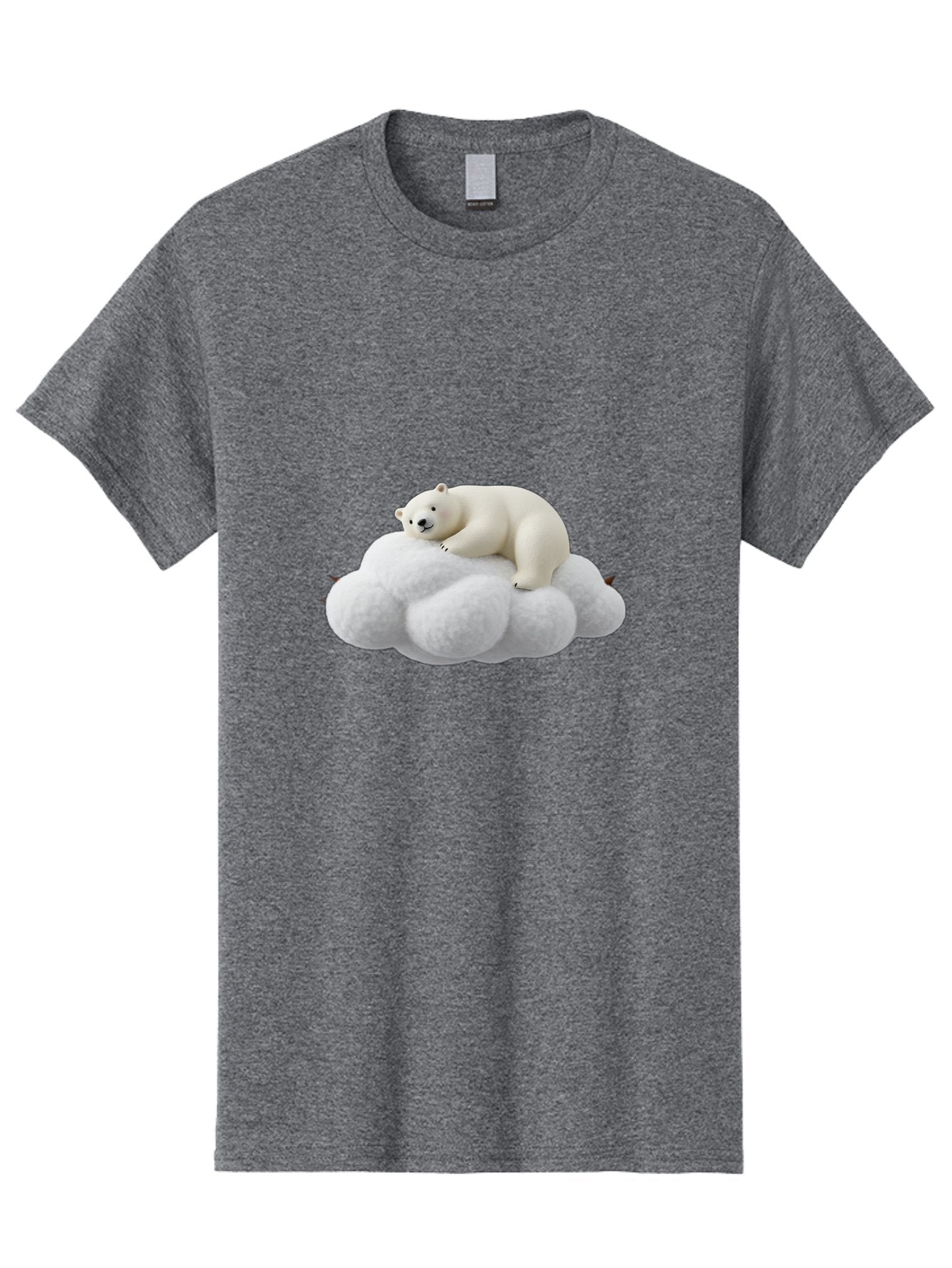 Polar-Bear-On-Cloud-1 Men'S Graphic Tee, 100% Cotton, Comfortable Casual Summer Wear, Machine Washable, Polar Bear Resting On Fluffy White Cloud, Serene Atmosphere, Dreamy Scene, Cute Wildlife, Peaceful Slumber, Adorable Polar Bear Bae660 10