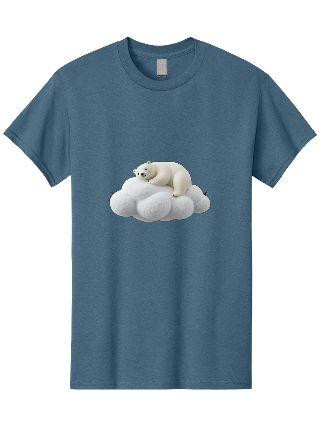Polar-Bear-On-Cloud-1 Men'S Graphic Tee, 100% Cotton, Comfortable Casual Summer Wear, Machine Washable, Polar Bear Resting On Fluffy White Cloud, Serene Atmosphere, Dreamy Scene, Cute Wildlife, Peaceful Slumber, Adorable Polar Bear Bae660 5
