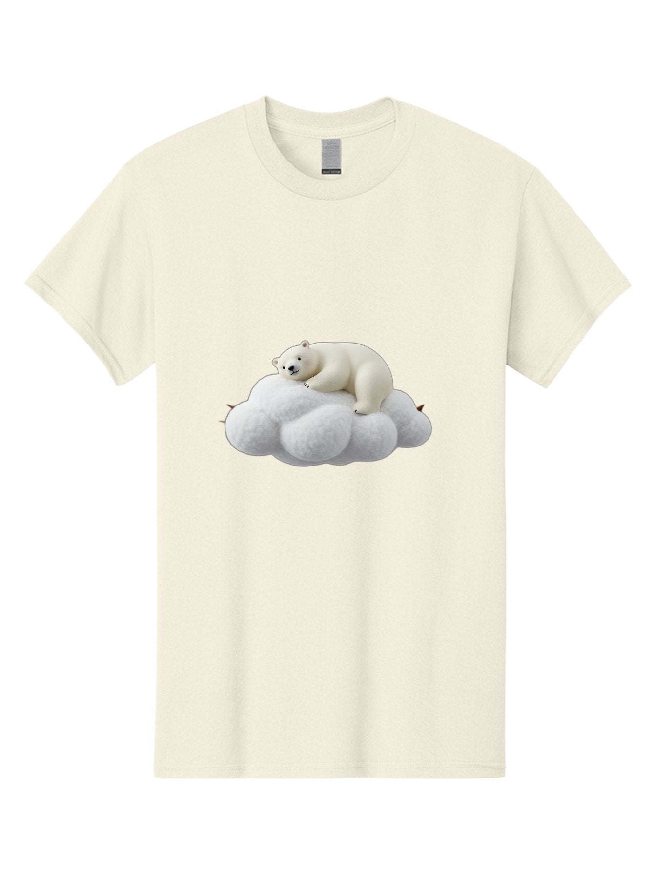 Polar-Bear-On-Cloud-1 Men'S Graphic Tee, 100% Cotton, Comfortable Casual Summer Wear, Machine Washable, Polar Bear Resting On Fluffy White Cloud, Serene Atmosphere, Dreamy Scene, Cute Wildlife, Peaceful Slumber, Adorable Polar Bear Bae660 7