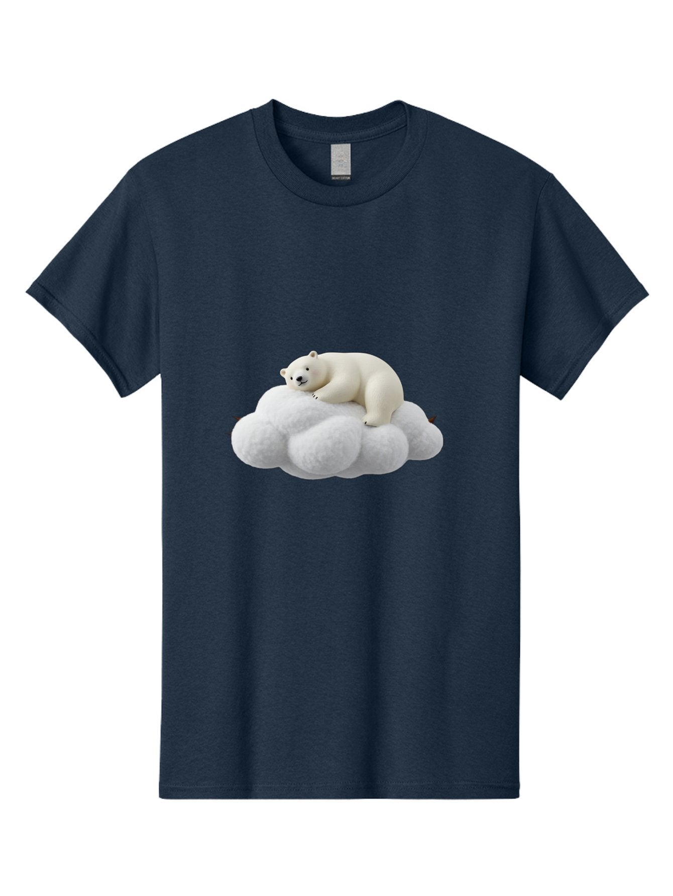 Polar-Bear-On-Cloud-1 Men'S Graphic Tee, 100% Cotton, Comfortable Casual Summer Wear, Machine Washable, Polar Bear Resting On Fluffy White Cloud, Serene Atmosphere, Dreamy Scene, Cute Wildlife, Peaceful Slumber, Adorable Polar Bear Bae660 11