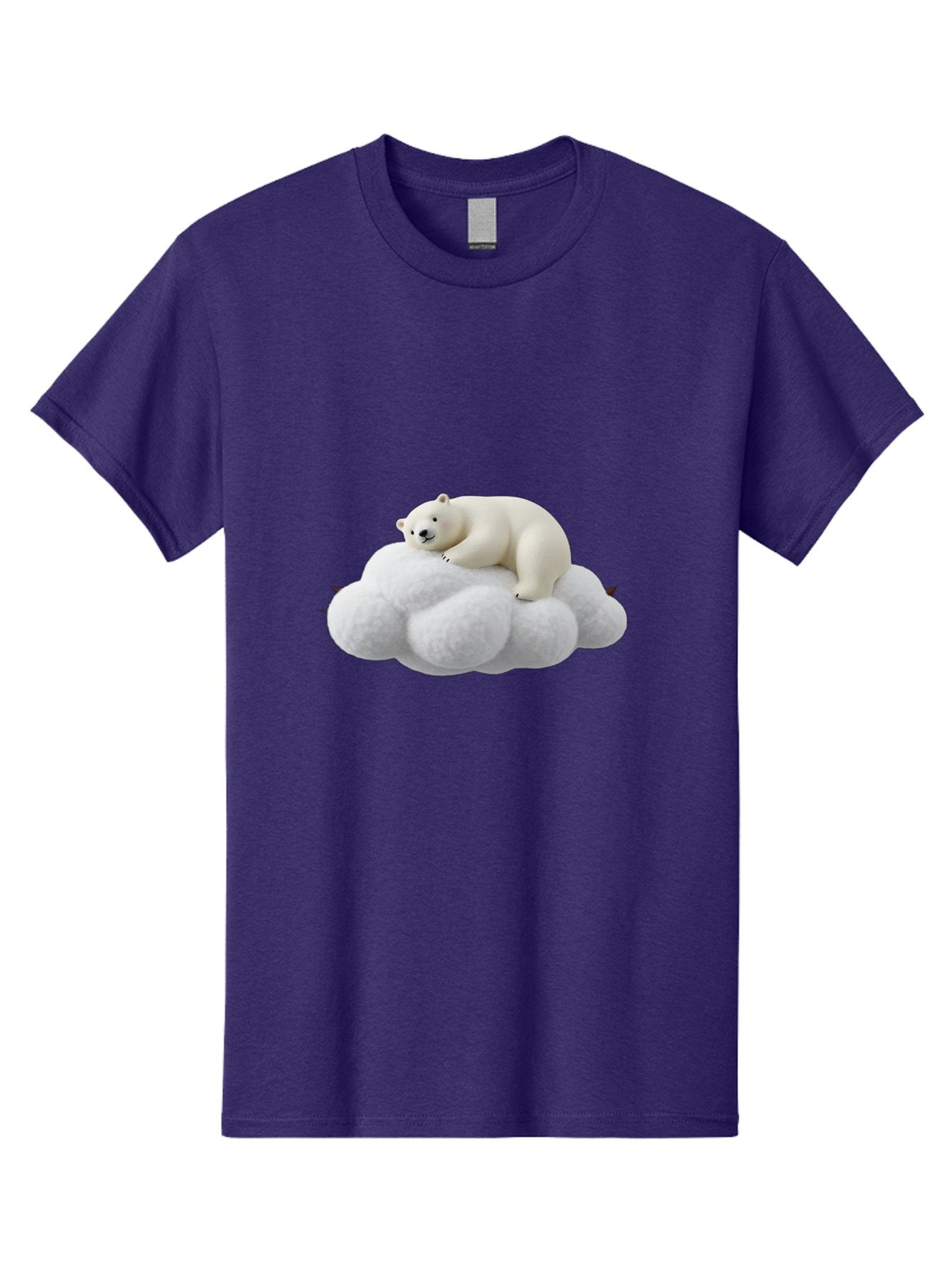 Polar-Bear-On-Cloud-1 Men'S Graphic Tee, 100% Cotton, Comfortable Casual Summer Wear, Machine Washable, Polar Bear Resting On Fluffy White Cloud, Serene Atmosphere, Dreamy Scene, Cute Wildlife, Peaceful Slumber, Adorable Polar Bear Bae660 4