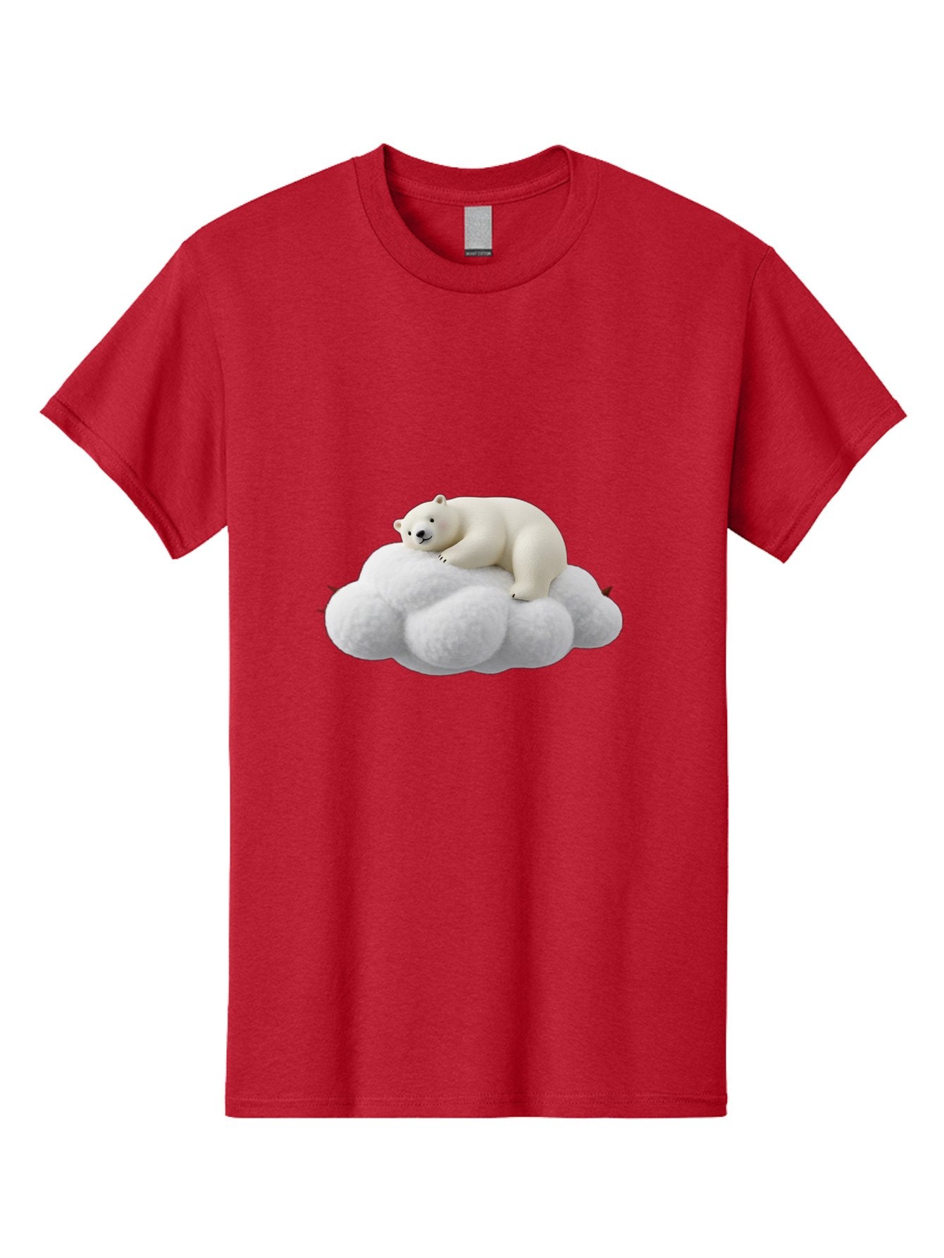 Polar-Bear-On-Cloud-1 Men'S Graphic Tee, 100% Cotton, Comfortable Casual Summer Wear, Machine Washable, Polar Bear Resting On Fluffy White Cloud, Serene Atmosphere, Dreamy Scene, Cute Wildlife, Peaceful Slumber, Adorable Polar Bear Bae660 9