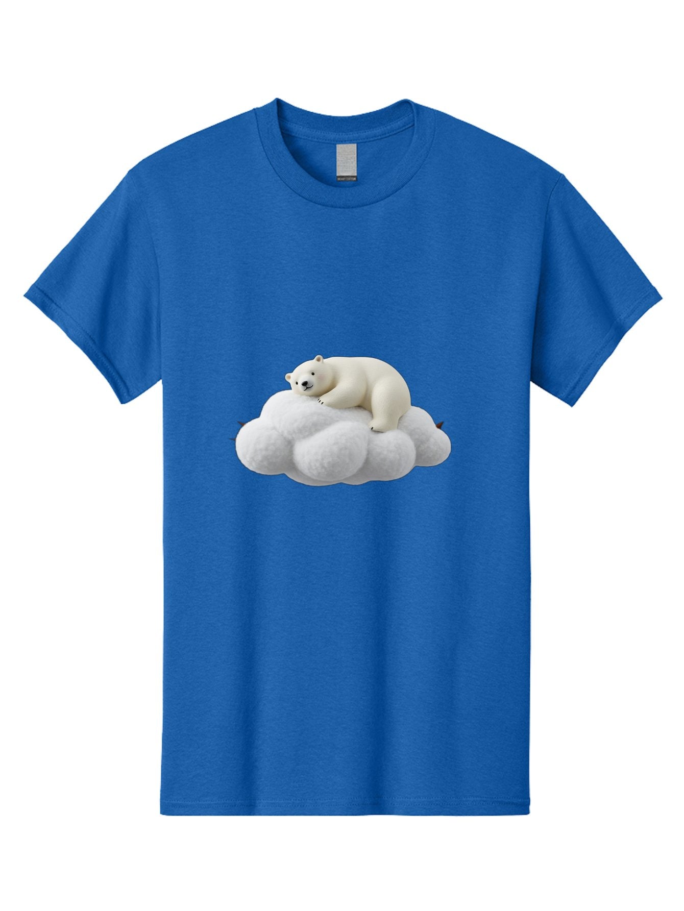 Polar-Bear-On-Cloud-1 Men'S Graphic Tee, 100% Cotton, Comfortable Casual Summer Wear, Machine Washable, Polar Bear Resting On Fluffy White Cloud, Serene Atmosphere, Dreamy Scene, Cute Wildlife, Peaceful Slumber, Adorable Polar Bear Bae660 15