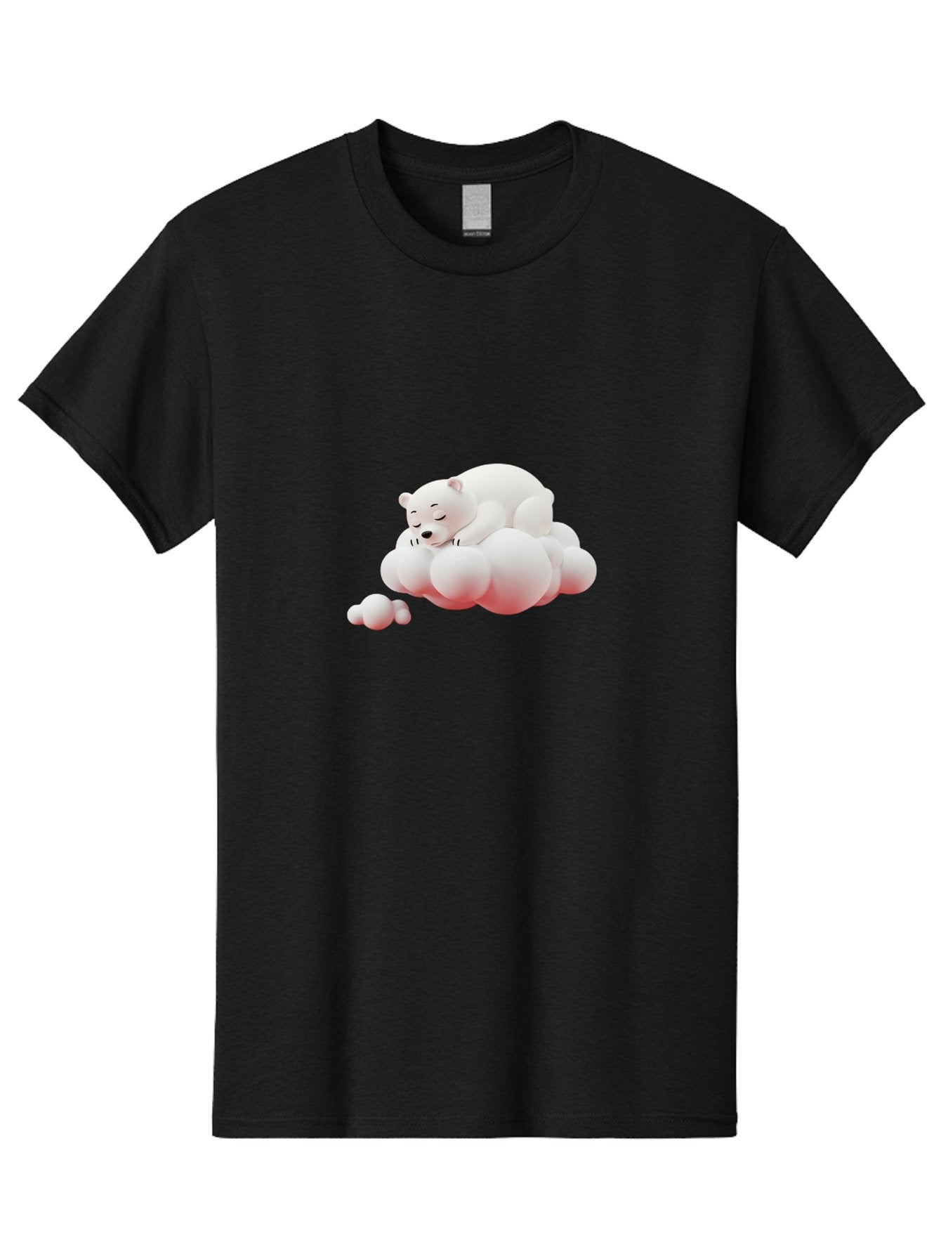 Polar-Bear-On-Cloud-2 Men'S Graphic Tee, 100% Cotton, Comfortable Casual Summer Wear, Machine Washable, Sleeping Polar Bear, Cartoon Character, Fluffy Clouds, Peaceful Scene, Adorable Animal, Dreamy Atmosphere, Cute Illustration, Digital Art, Bae661 5