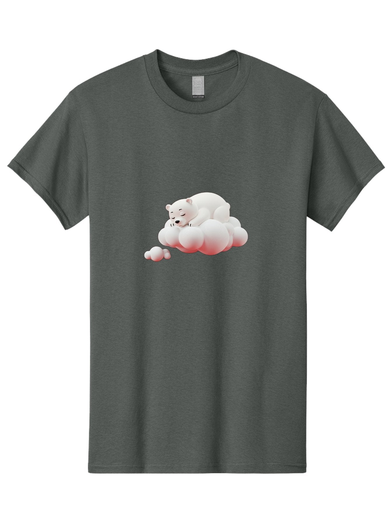 Polar-Bear-On-Cloud-2 Men'S Graphic Tee, 100% Cotton, Comfortable Casual Summer Wear, Machine Washable, Sleeping Polar Bear, Cartoon Character, Fluffy Clouds, Peaceful Scene, Adorable Animal, Dreamy Atmosphere, Cute Illustration, Digital Art, Bae661 4