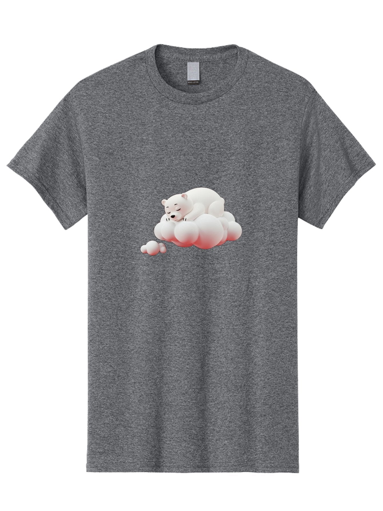 Polar-Bear-On-Cloud-2 Men'S Graphic Tee, 100% Cotton, Comfortable Casual Summer Wear, Machine Washable, Sleeping Polar Bear, Cartoon Character, Fluffy Clouds, Peaceful Scene, Adorable Animal, Dreamy Atmosphere, Cute Illustration, Digital Art, Bae661 6