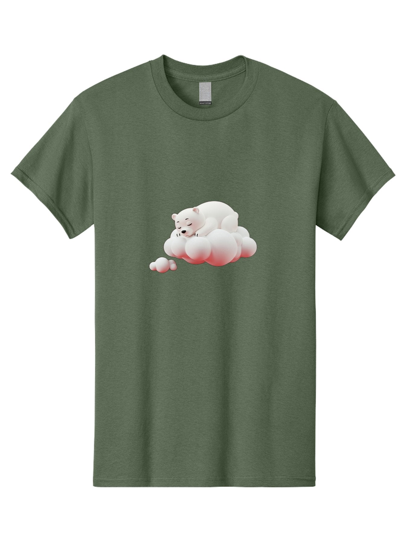 Polar-Bear-On-Cloud-2 Men'S Graphic Tee, 100% Cotton, Comfortable Casual Summer Wear, Machine Washable, Sleeping Polar Bear, Cartoon Character, Fluffy Clouds, Peaceful Scene, Adorable Animal, Dreamy Atmosphere, Cute Illustration, Digital Art, Bae661 12