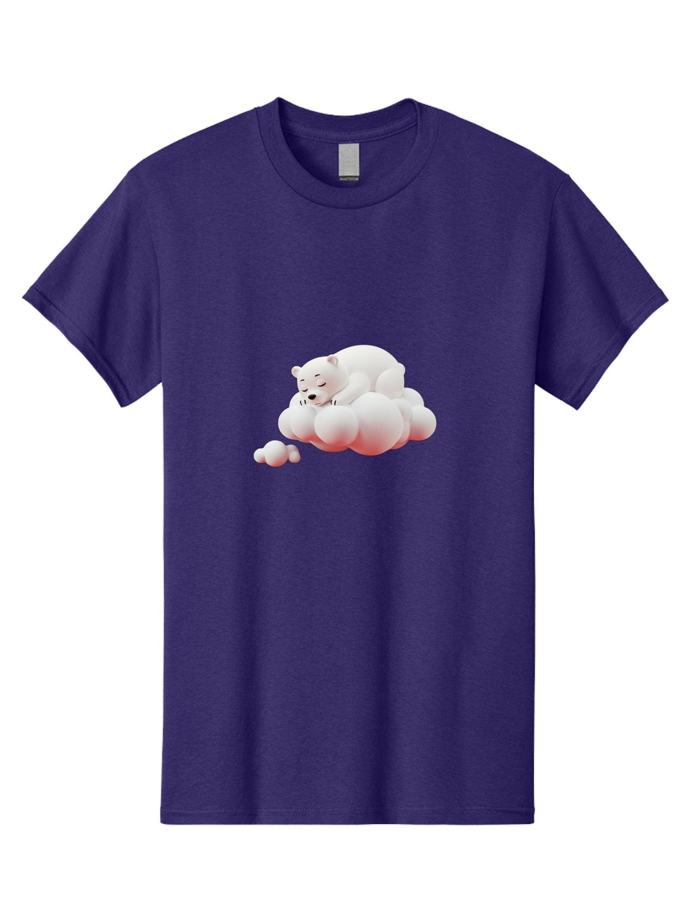 Polar-Bear-On-Cloud-2 Men'S Graphic Tee, 100% Cotton, Comfortable Casual Summer Wear, Machine Washable, Sleeping Polar Bear, Cartoon Character, Fluffy Clouds, Peaceful Scene, Adorable Animal, Dreamy Atmosphere, Cute Illustration, Digital Art, Bae661 14
