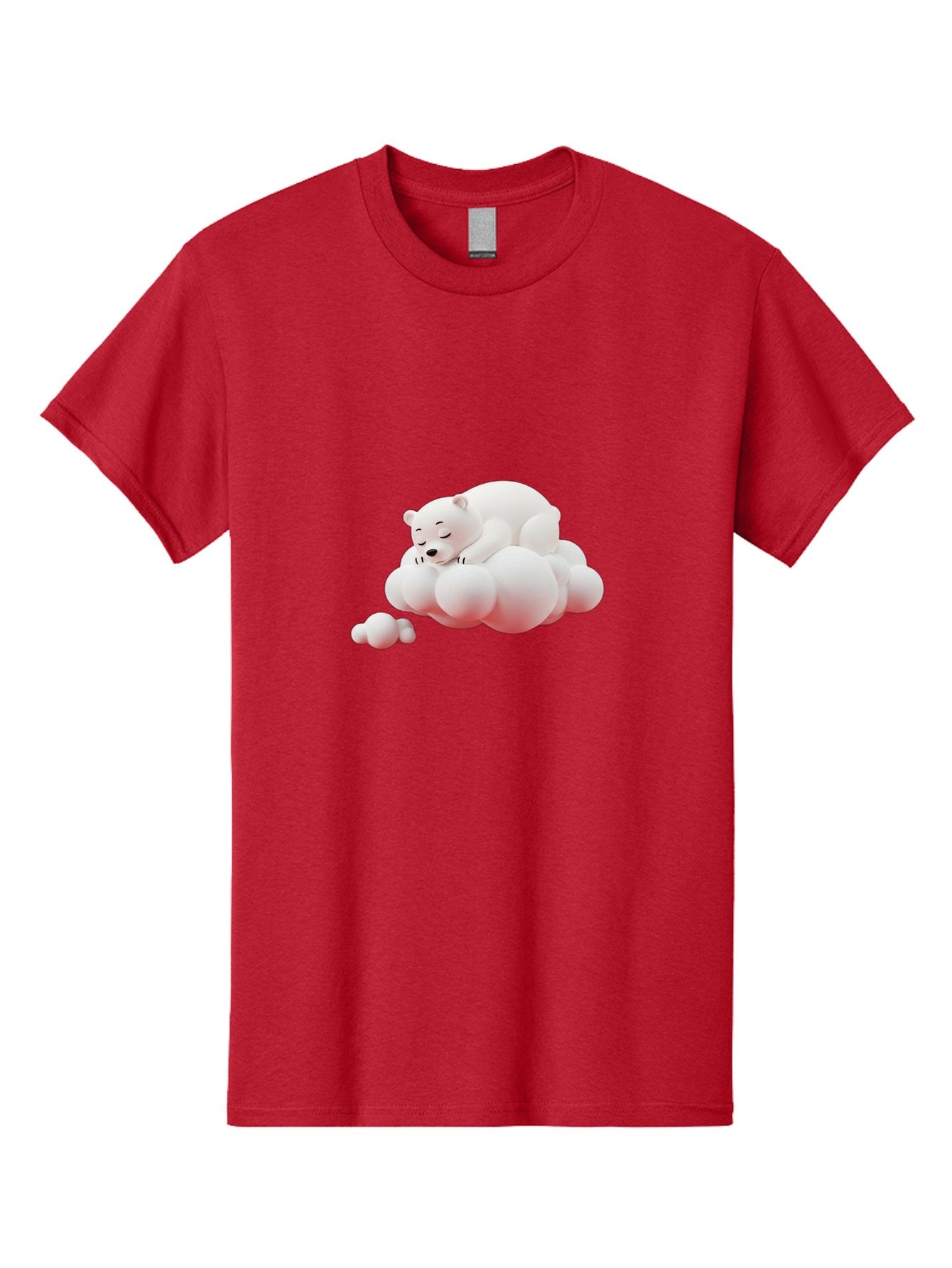 Polar-Bear-On-Cloud-2 Men'S Graphic Tee, 100% Cotton, Comfortable Casual Summer Wear, Machine Washable, Sleeping Polar Bear, Cartoon Character, Fluffy Clouds, Peaceful Scene, Adorable Animal, Dreamy Atmosphere, Cute Illustration, Digital Art, Bae661 10