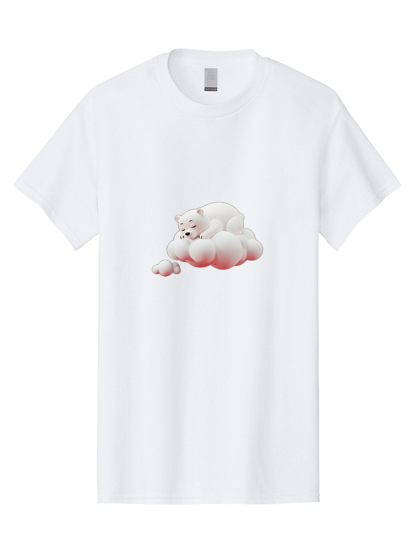 Polar-Bear-On-Cloud-2 Men'S Graphic Tee, 100% Cotton, Comfortable Casual Summer Wear, Machine Washable, Sleeping Polar Bear, Cartoon Character, Fluffy Clouds, Peaceful Scene, Adorable Animal, Dreamy Atmosphere, Cute Illustration, Digital Art, Bae661 7