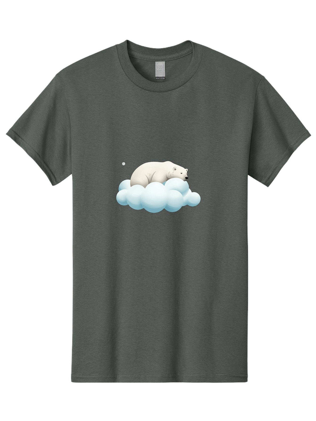Polar-Bear-On-Cloud-3 Men'S Graphic Tee, 100% Cotton, Comfortable Casual Summer Wear, Machine Washable, Sleeping Polar Bear, Cloud, Serene Scene, Cute Cartoon, Digital Art, Fluffy Clouds, Polar Bear On Cloud, Dreamy Atmosphere, Bae662 5