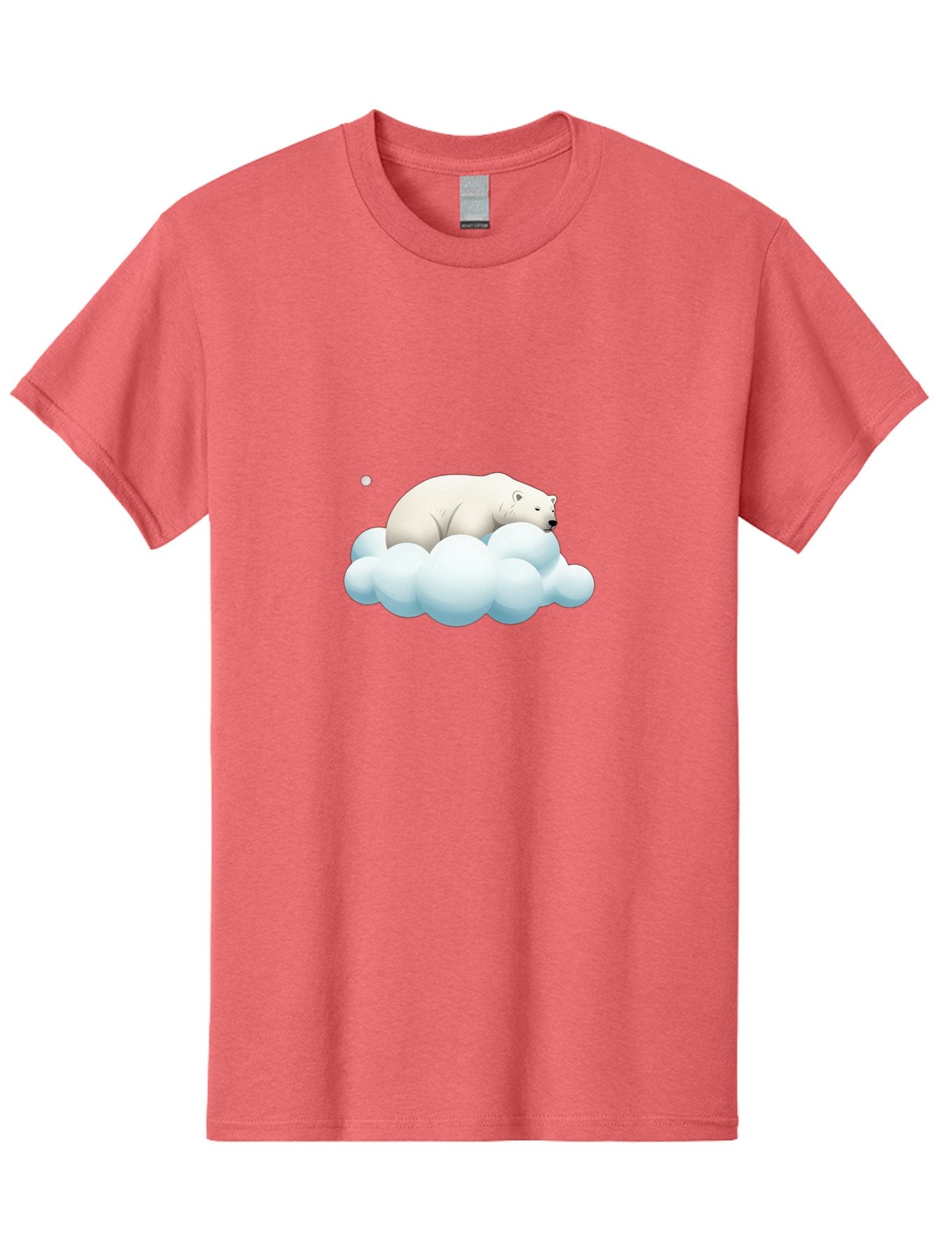 Polar-Bear-On-Cloud-3 Men'S Graphic Tee, 100% Cotton, Comfortable Casual Summer Wear, Machine Washable, Sleeping Polar Bear, Cloud, Serene Scene, Cute Cartoon, Digital Art, Fluffy Clouds, Polar Bear On Cloud, Dreamy Atmosphere, Bae662 14