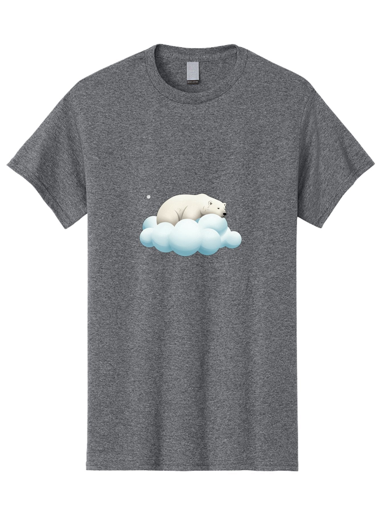 Polar-Bear-On-Cloud-3 Men'S Graphic Tee, 100% Cotton, Comfortable Casual Summer Wear, Machine Washable, Sleeping Polar Bear, Cloud, Serene Scene, Cute Cartoon, Digital Art, Fluffy Clouds, Polar Bear On Cloud, Dreamy Atmosphere, Bae662 8
