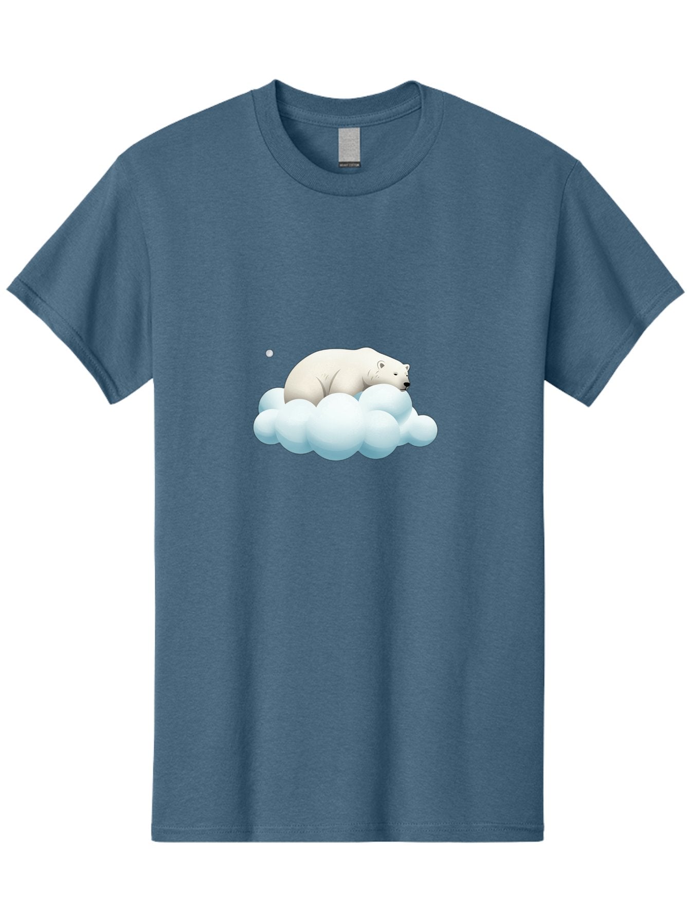 Polar-Bear-On-Cloud-3 Men'S Graphic Tee, 100% Cotton, Comfortable Casual Summer Wear, Machine Washable, Sleeping Polar Bear, Cloud, Serene Scene, Cute Cartoon, Digital Art, Fluffy Clouds, Polar Bear On Cloud, Dreamy Atmosphere, Bae662 12