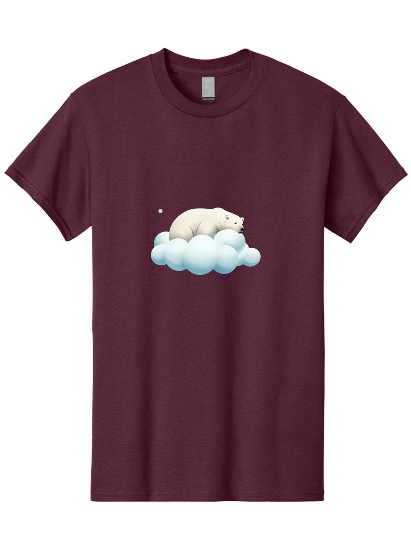 Polar-Bear-On-Cloud-3 Men'S Graphic Tee, 100% Cotton, Comfortable Casual Summer Wear, Machine Washable, Sleeping Polar Bear, Cloud, Serene Scene, Cute Cartoon, Digital Art, Fluffy Clouds, Polar Bear On Cloud, Dreamy Atmosphere, Bae662 13