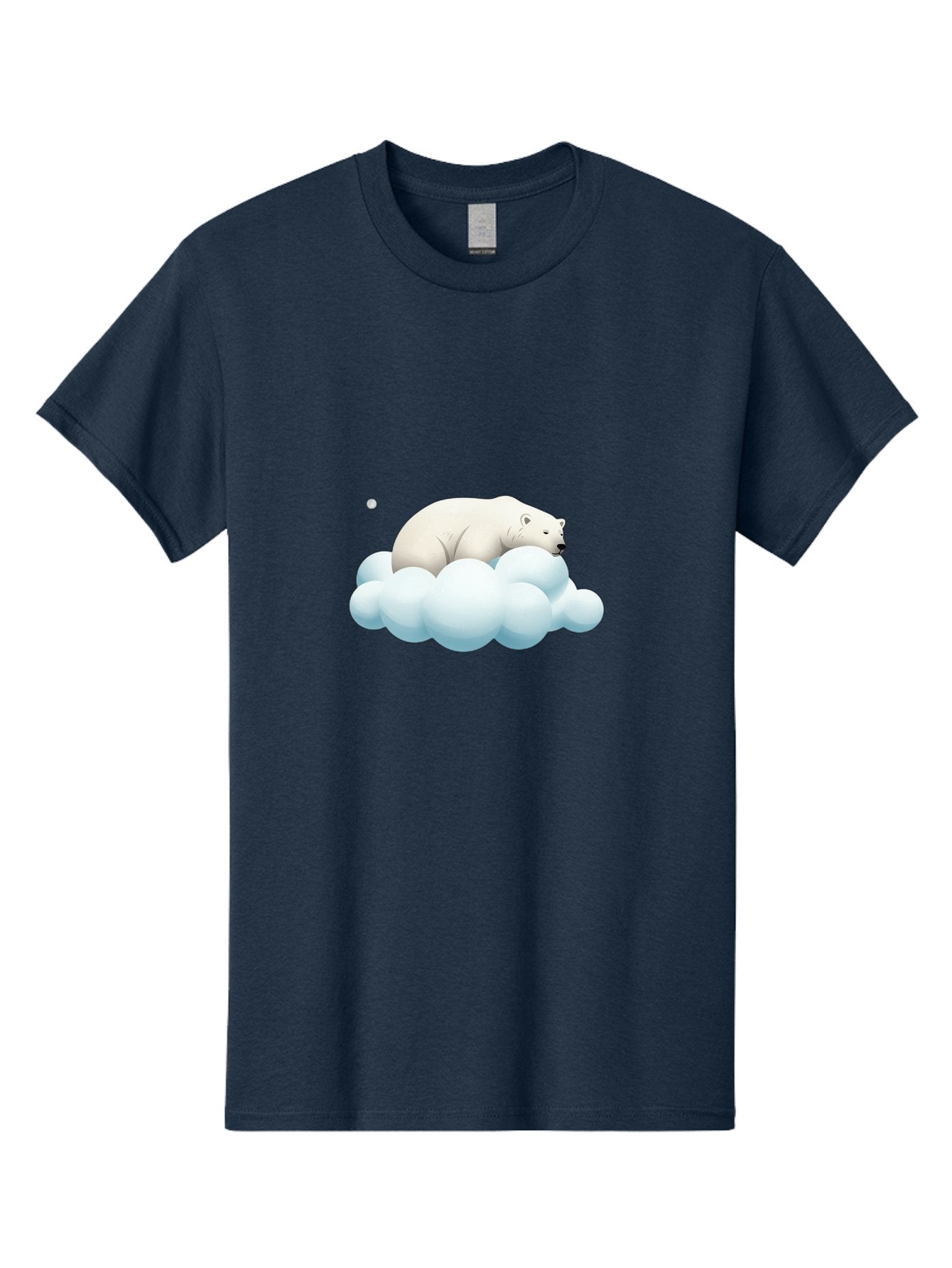 Polar-Bear-On-Cloud-3 Men'S Graphic Tee, 100% Cotton, Comfortable Casual Summer Wear, Machine Washable, Sleeping Polar Bear, Cloud, Serene Scene, Cute Cartoon, Digital Art, Fluffy Clouds, Polar Bear On Cloud, Dreamy Atmosphere, Bae662 9