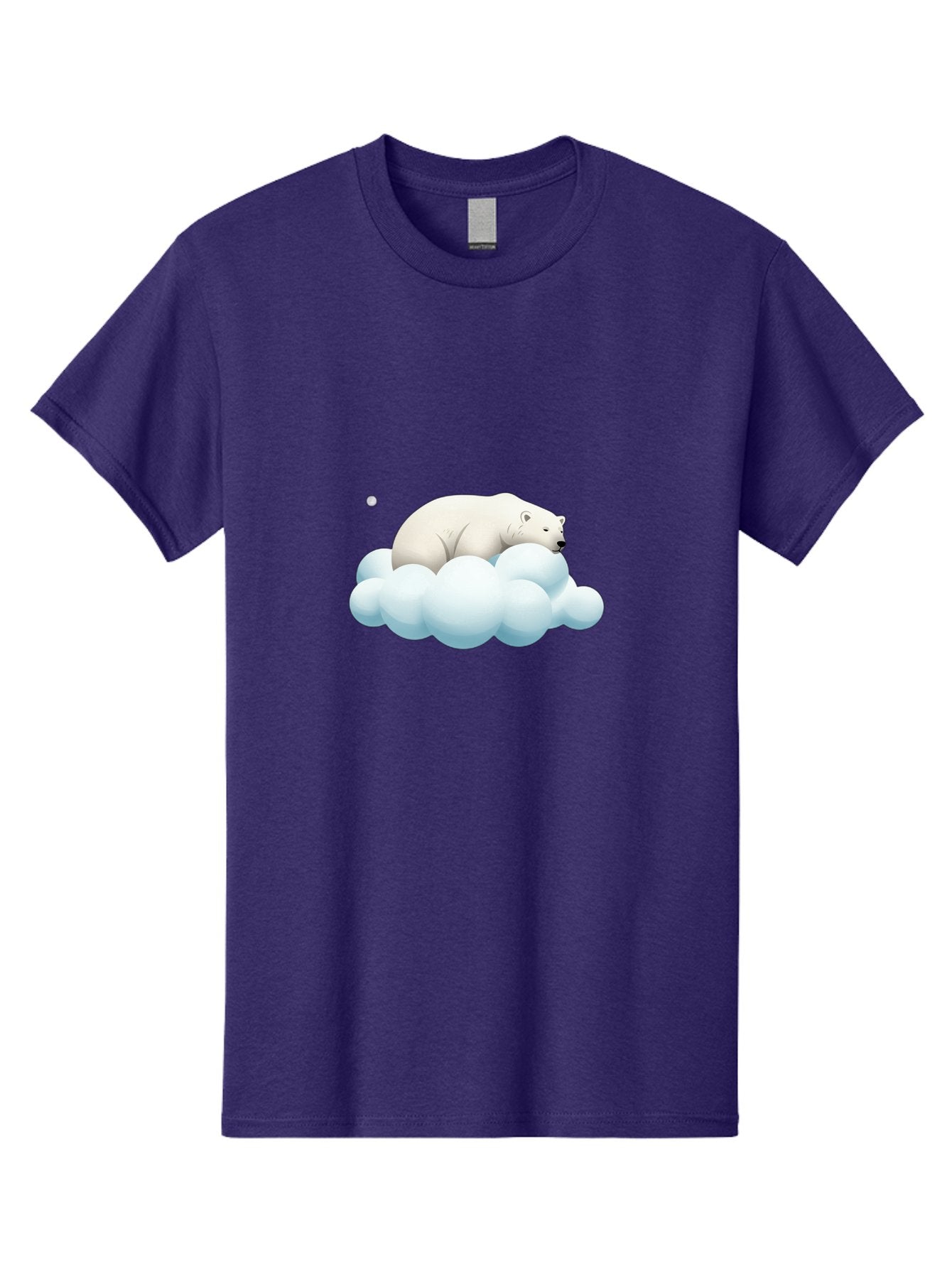 Polar-Bear-On-Cloud-3 Men'S Graphic Tee, 100% Cotton, Comfortable Casual Summer Wear, Machine Washable, Sleeping Polar Bear, Cloud, Serene Scene, Cute Cartoon, Digital Art, Fluffy Clouds, Polar Bear On Cloud, Dreamy Atmosphere, Bae662 3