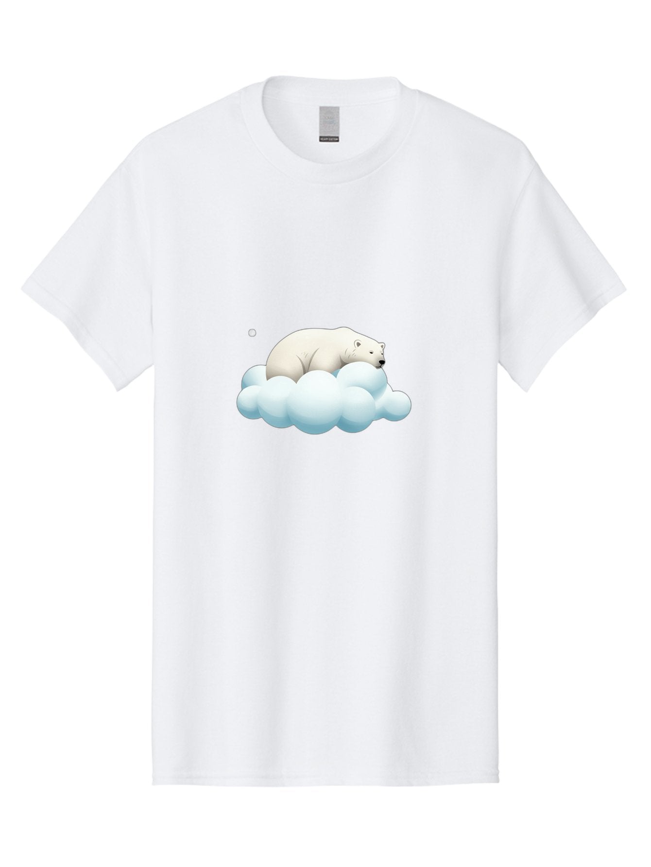 Polar-Bear-On-Cloud-3 Men'S Graphic Tee, 100% Cotton, Comfortable Casual Summer Wear, Machine Washable, Sleeping Polar Bear, Cloud, Serene Scene, Cute Cartoon, Digital Art, Fluffy Clouds, Polar Bear On Cloud, Dreamy Atmosphere, Bae662 11
