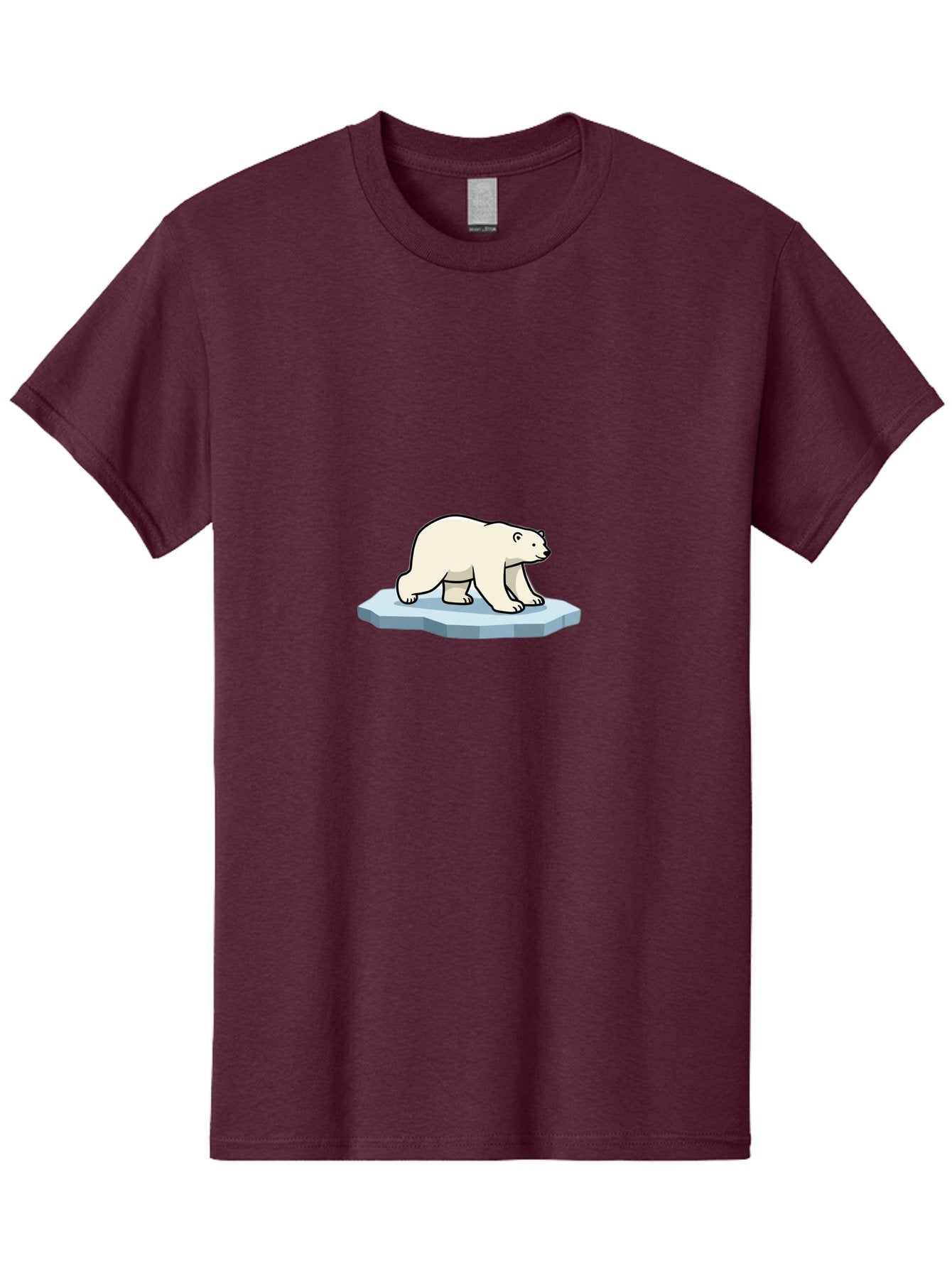 Polar-Bear-On-Iceberg-1 Men'S Graphic Tee, 100% Cotton, Comfortable Casual Summer Wear, Machine Washable, Polar Bear On Ice, Arctic Wildlife, Cartoon Polar Bear, Ice Floe, Cold Climate, Winter Scene, Wild Animal, Polar Bear Walking Bae664