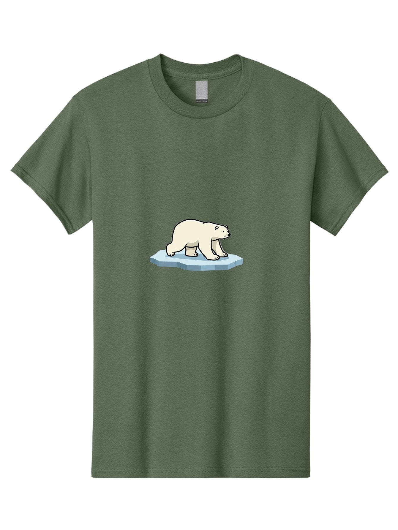 Polar-Bear-On-Iceberg-1 Men'S Graphic Tee, 100% Cotton, Comfortable Casual Summer Wear, Machine Washable, Polar Bear On Ice, Arctic Wildlife, Cartoon Polar Bear, Ice Floe, Cold Climate, Winter Scene, Wild Animal, Polar Bear Walking Bae664